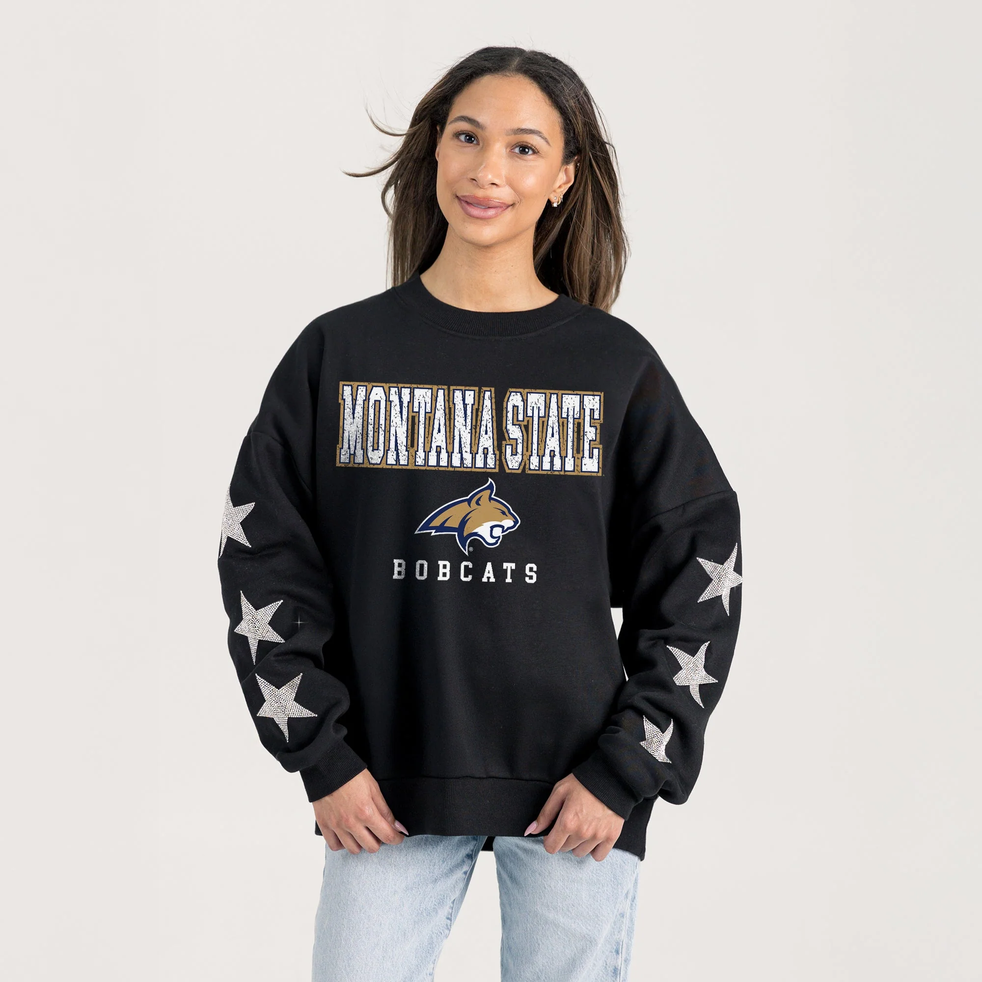 MONTANA STATE BOBCATS VELOCITY STAR EMBELLISHED CREW SWEATSHIRT - Image 5