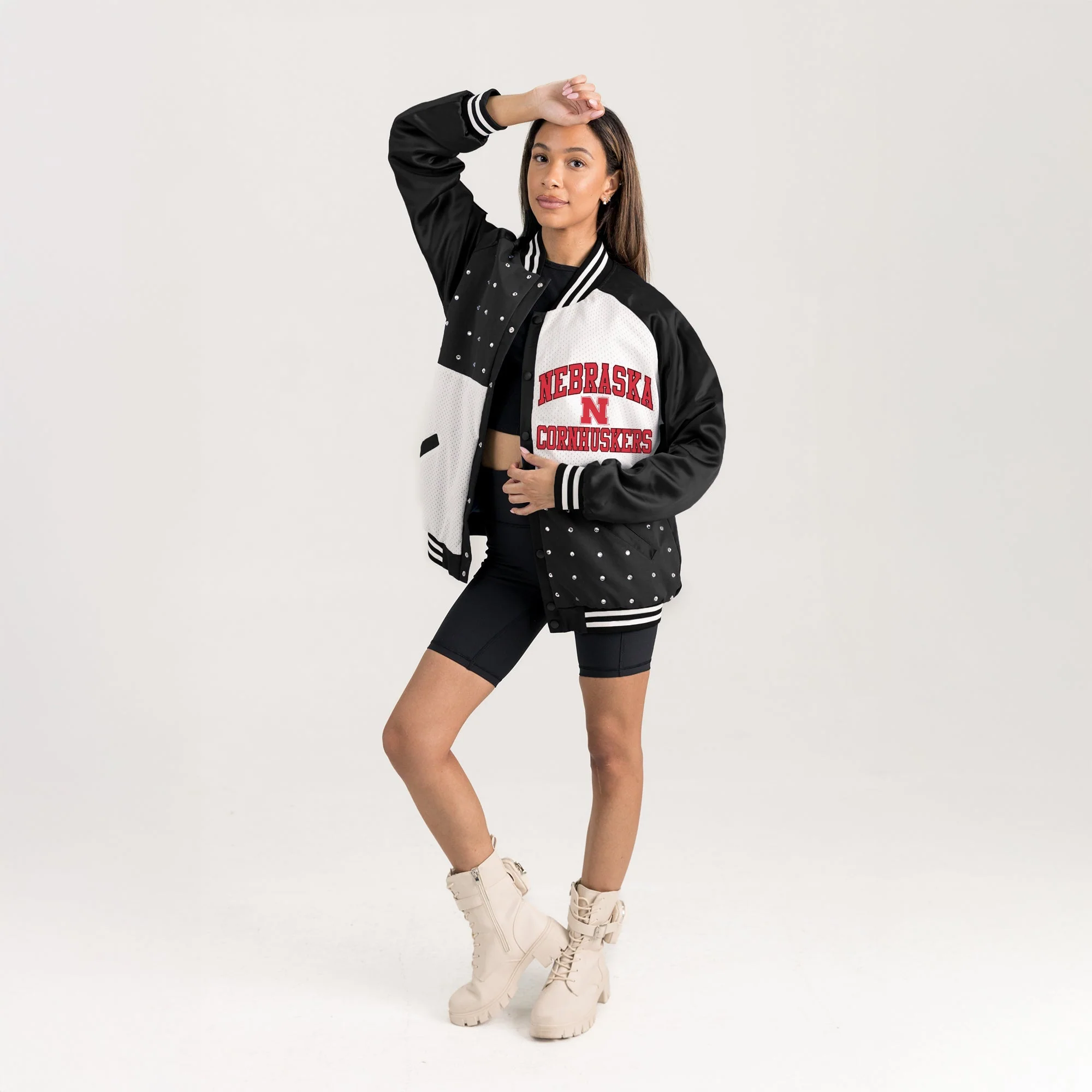 NEBRASKA CORNHUSKERS REFINED RIVALRY THROWBACK VARSITY BOMBER JACKET - Image 5