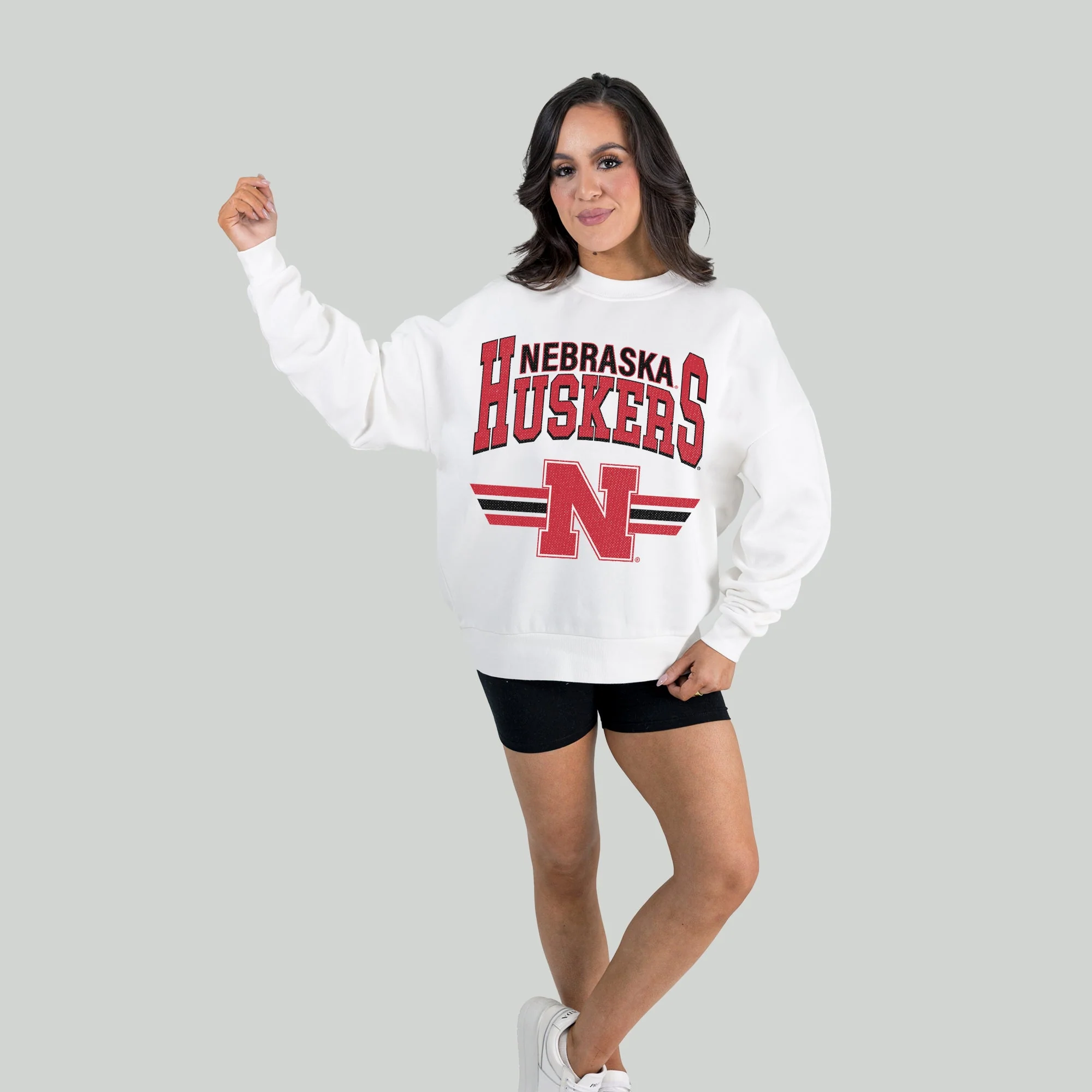 NEBRASKA CORNHUSKERS SWIFT STRIKE PREMIUM FLEECE DROP SHOULDER CREWNECK PULLOVER - Image 4