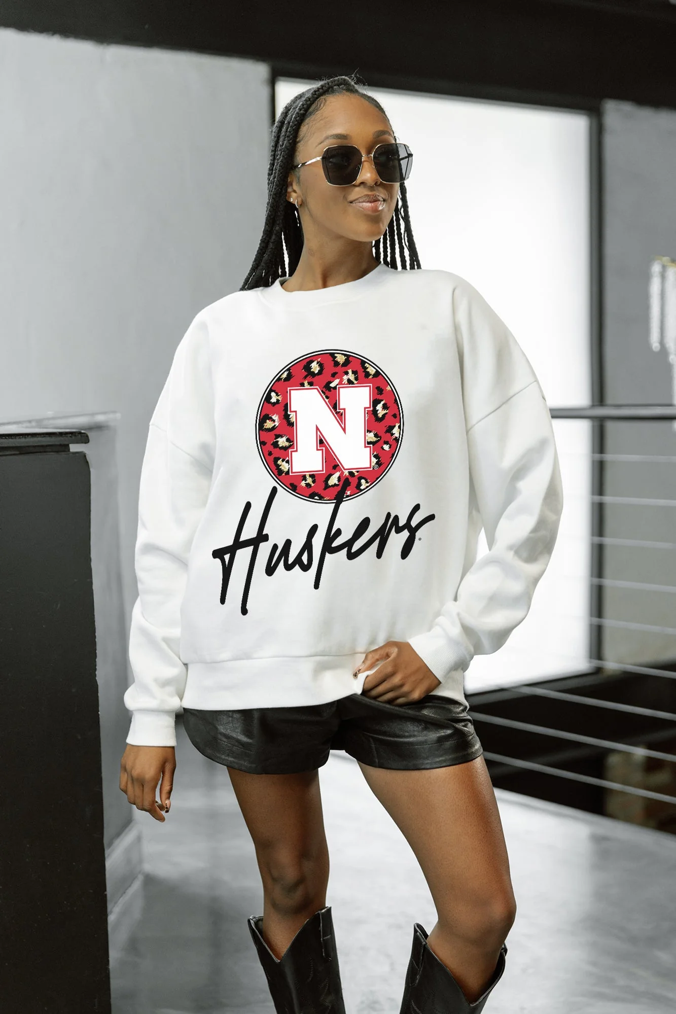 NEBRASKA CORNHUSKERS WILD BREAKTHROUGH PREMIUM FLEECE CREWNECK PULLOVER - Image 3