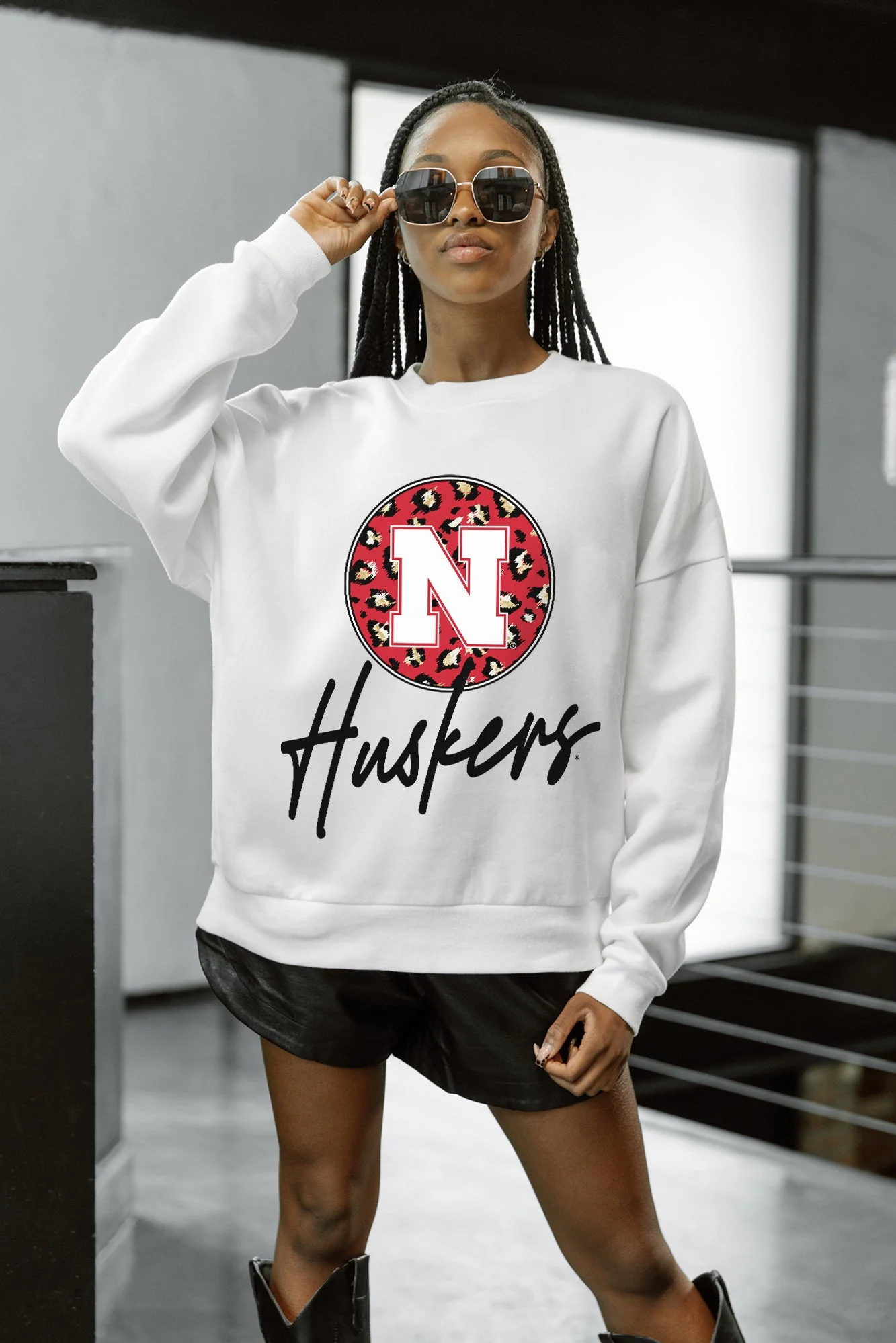 NEBRASKA CORNHUSKERS WILD BREAKTHROUGH PREMIUM FLEECE CREWNECK PULLOVER - Image 4