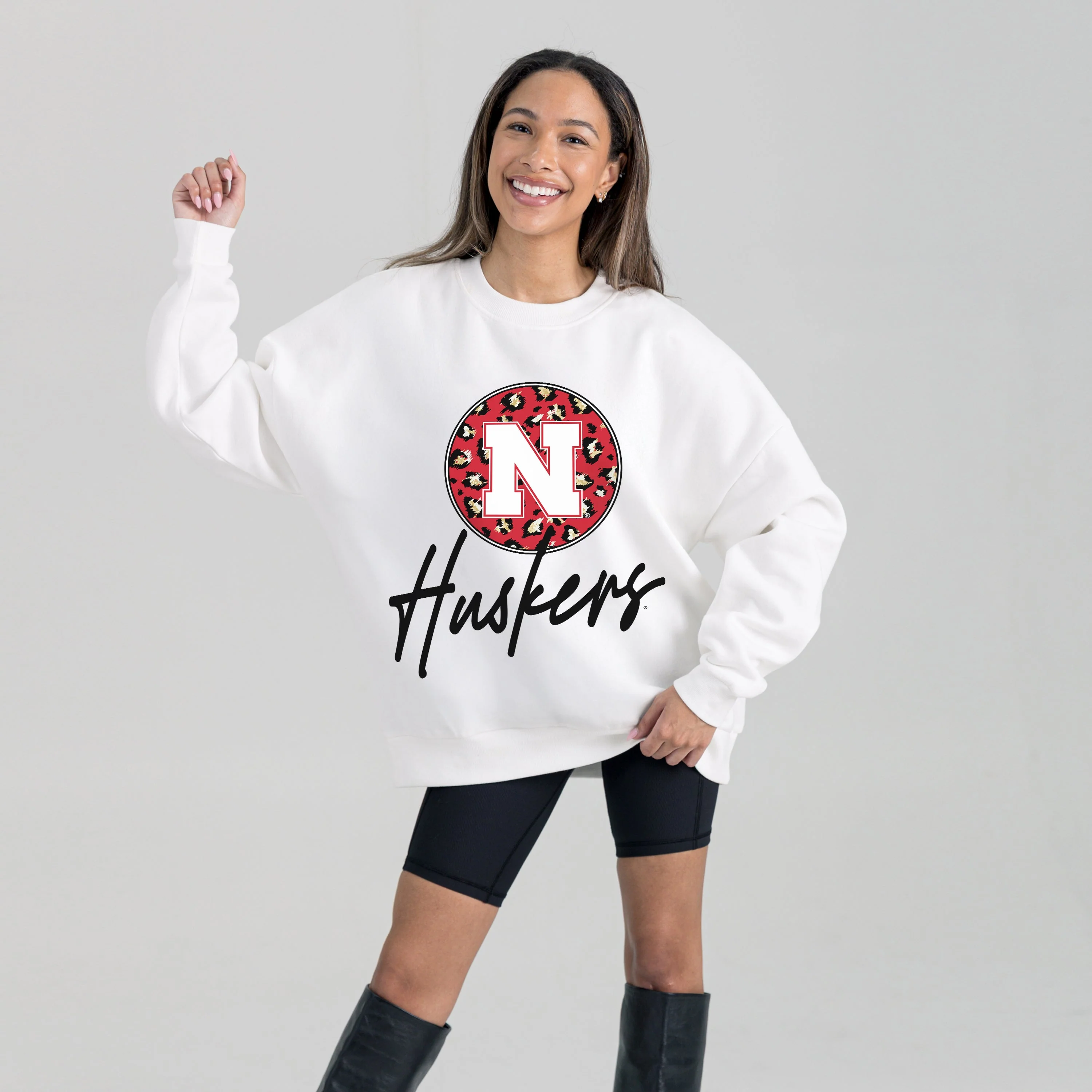 NEBRASKA CORNHUSKERS WILD BREAKTHROUGH PREMIUM FLEECE CREWNECK PULLOVER - Image 5