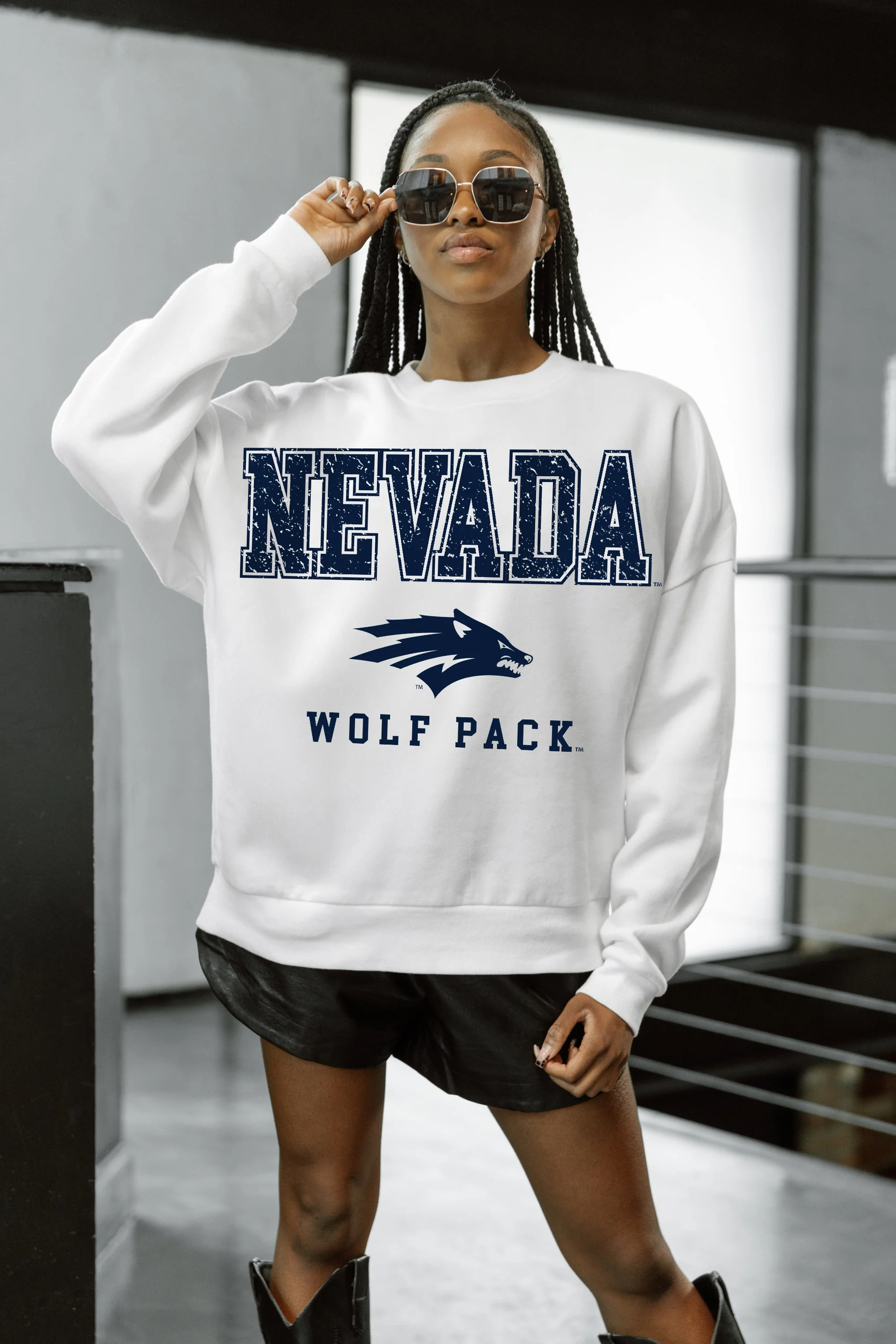 NEVADA WOLF PACK FREESTYLE PREMIUM FLEECE CREWNECK PULLOVER - Image 3