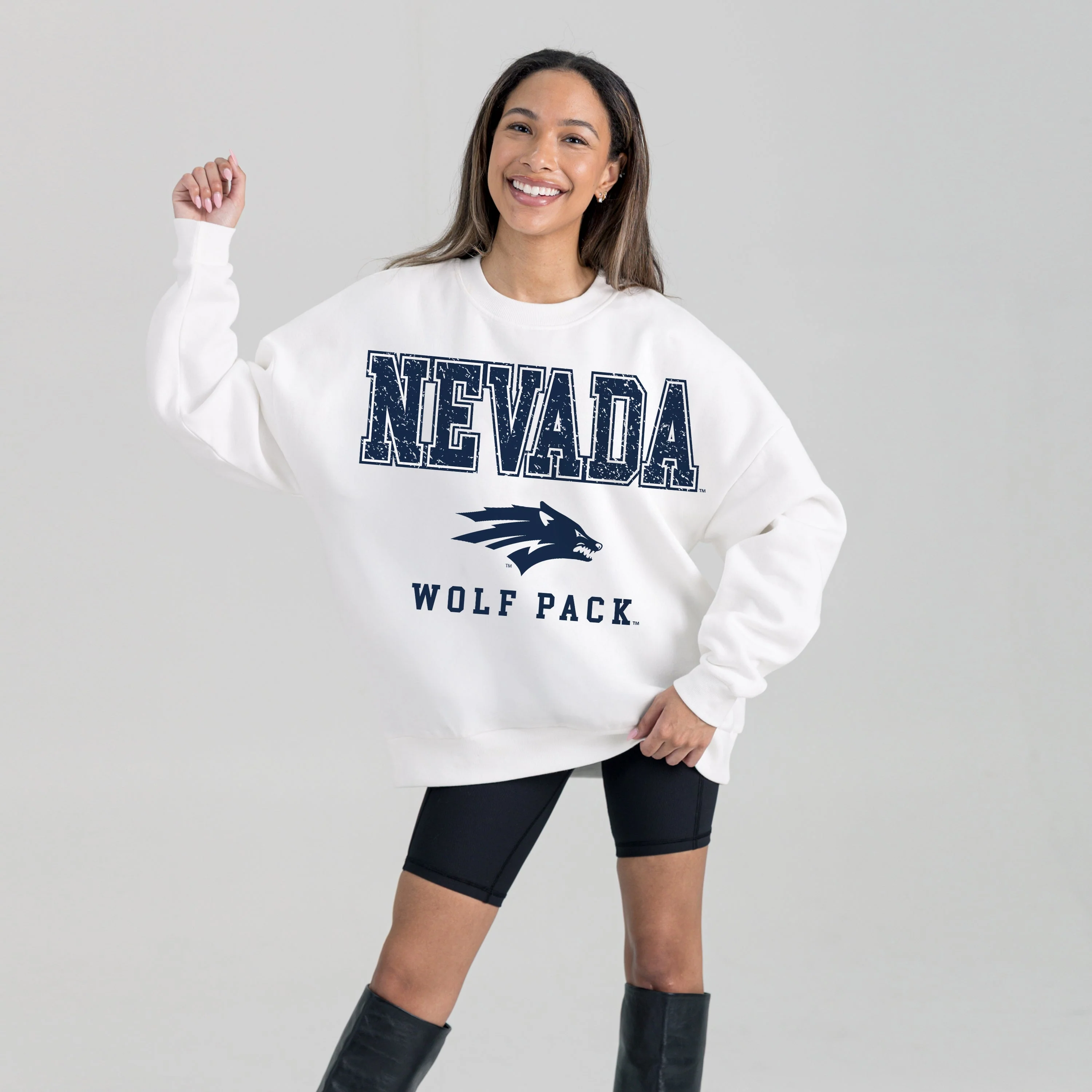 NEVADA WOLF PACK FREESTYLE PREMIUM FLEECE CREWNECK PULLOVER - Image 4