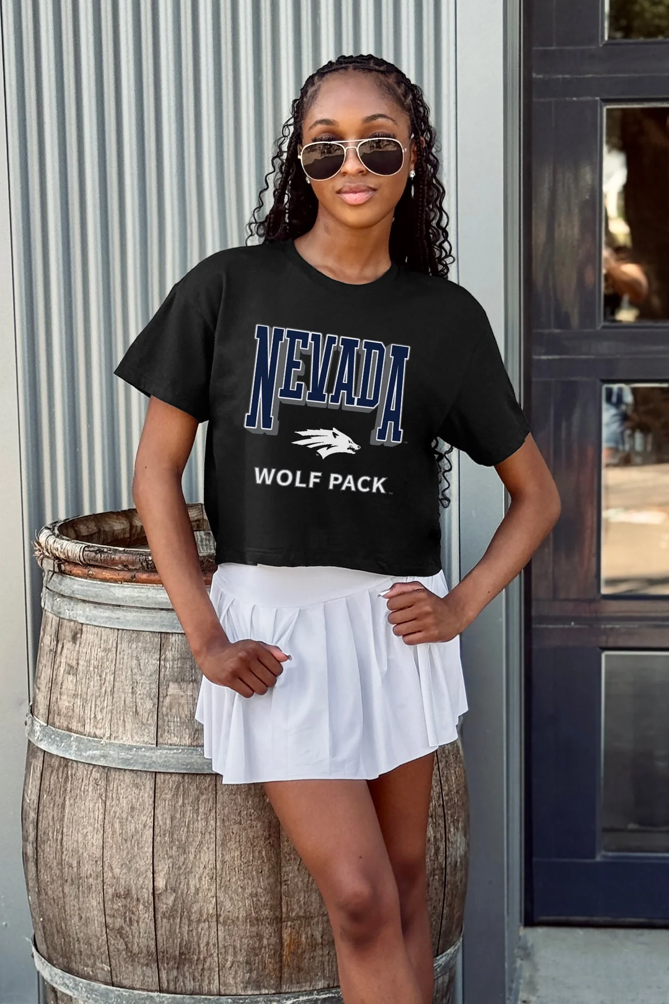 NEVADA WOLF PACK PURE VICTORY CLASSIC CROP TEE - Image 2