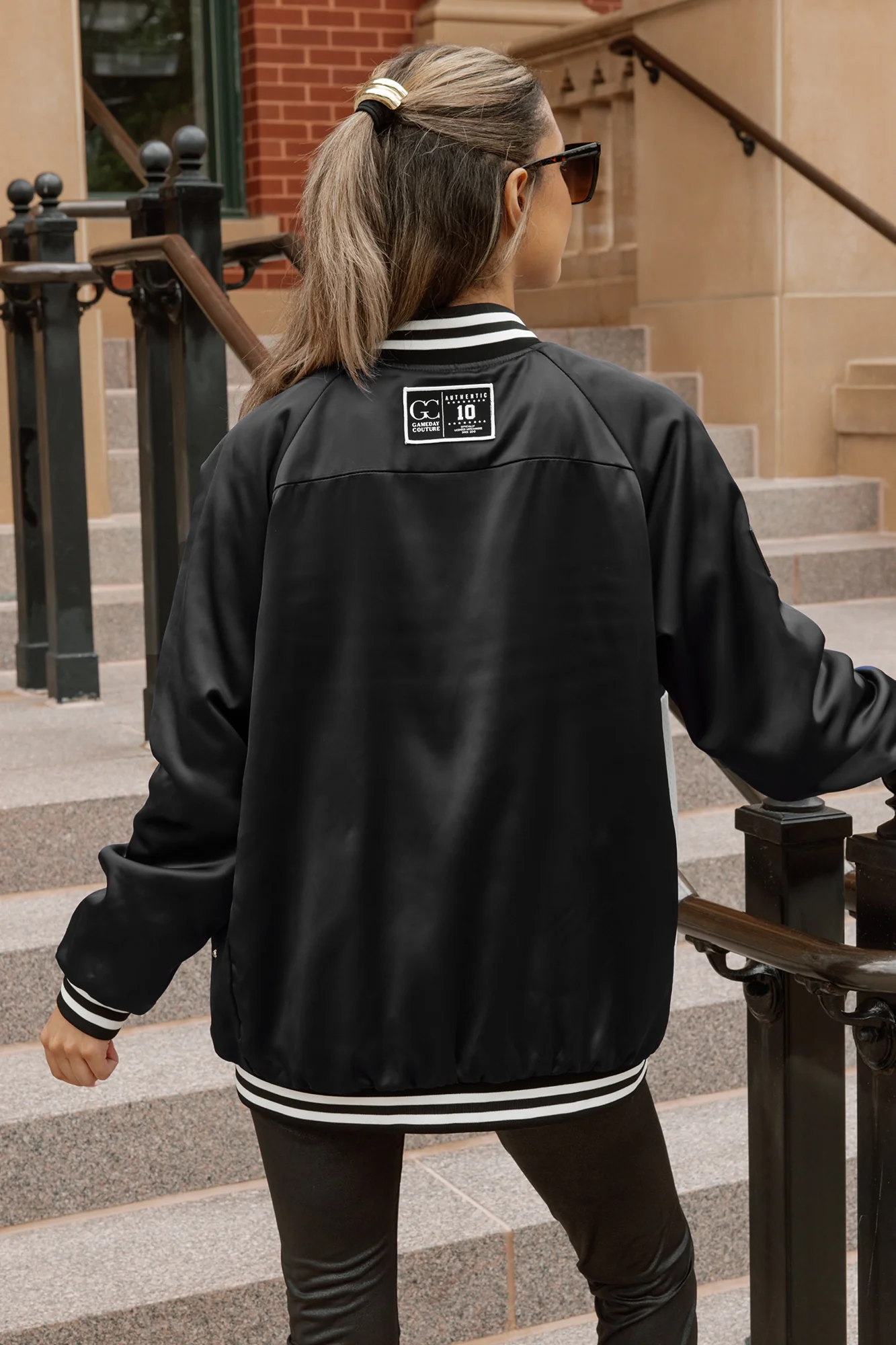 NEW YORK UNIVERSITY VIOLETS REFINED RIVALRY THROWBACK VARSITY BOMBER JACKET - Image 2
