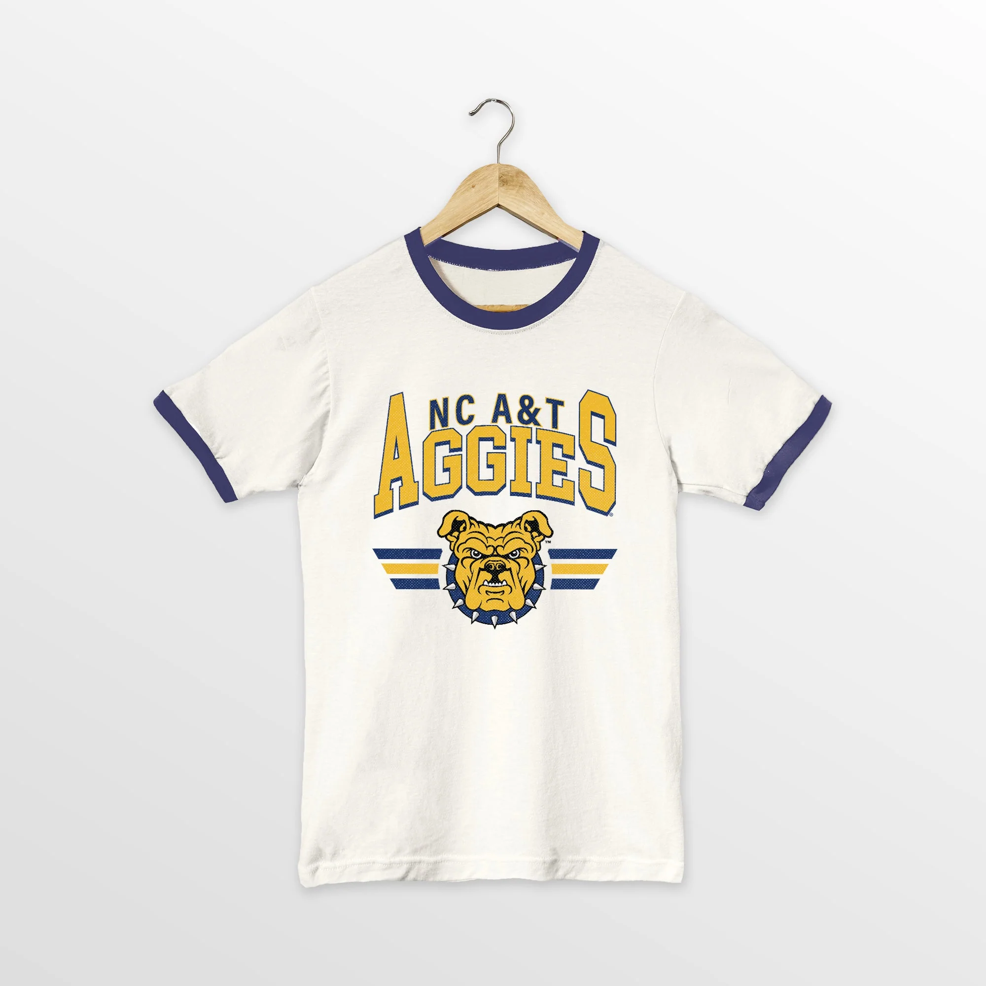 NORTH CAROLINA A&T STATE AGGIES SWIFT STRIKE VINTAGE RINGER TEE