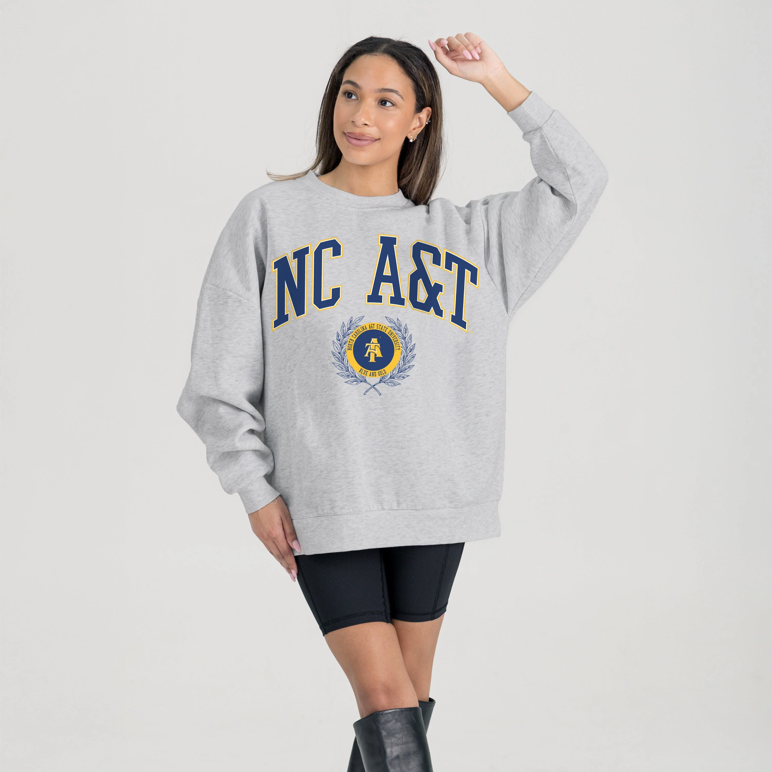 NORTH CAROLINA A&T STATE AGGIES TRADITION REFINED PREMIUM FLEECE CREWNECK PULLOVER - Image 6
