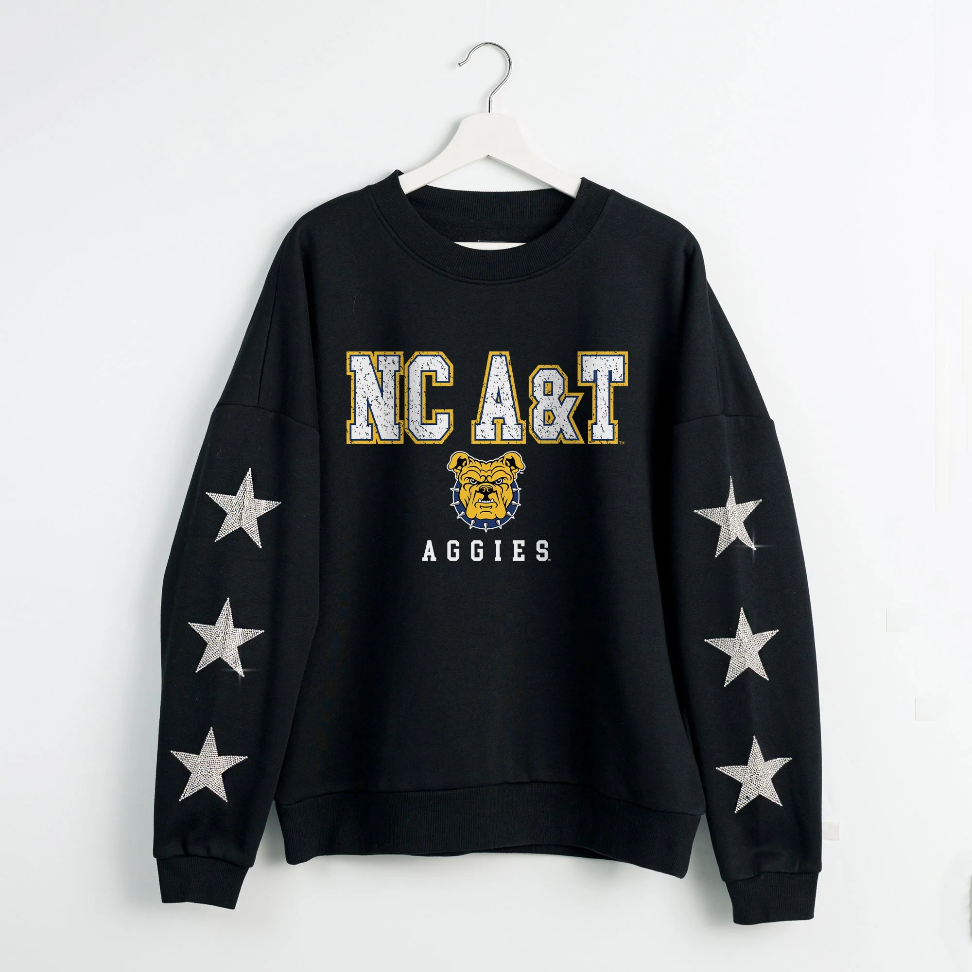 NORTH CAROLINA A&T STATE AGGIES VELOCITY STAR EMBELLISHED CREW SWEATSHIRT - Image 8