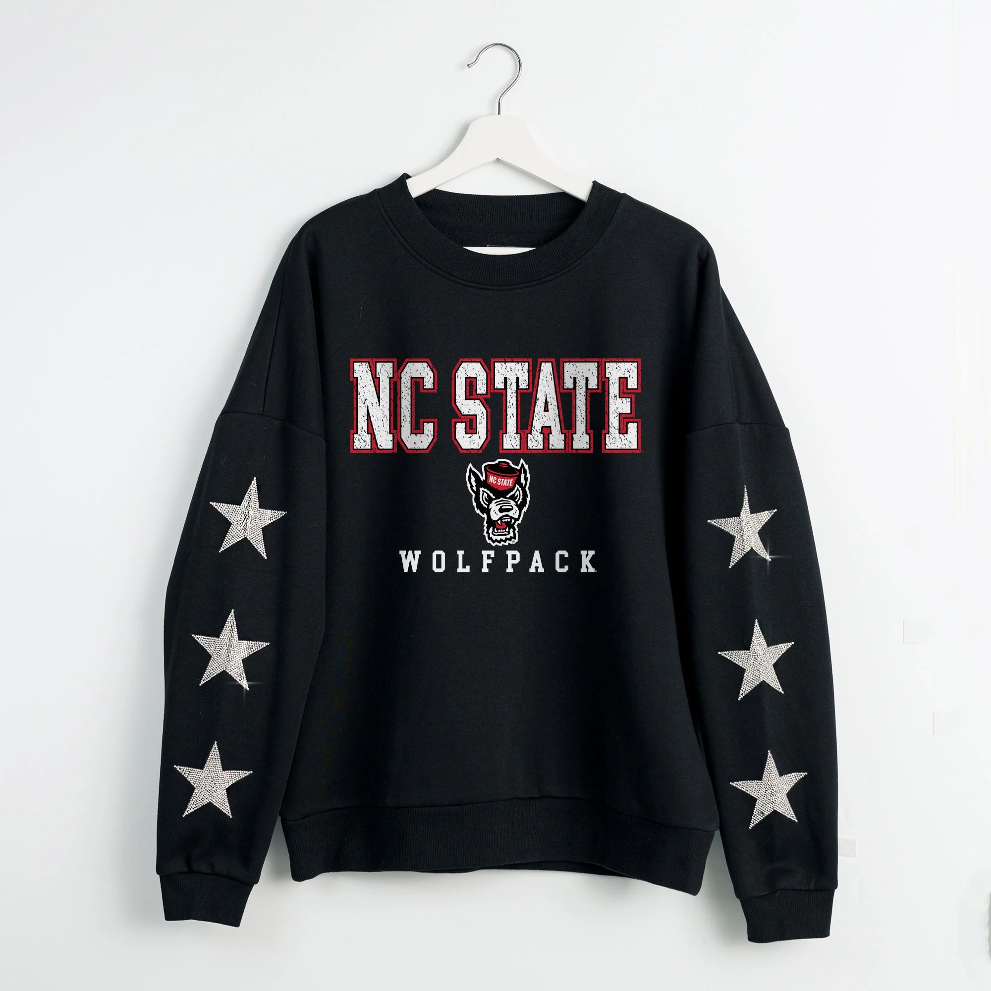 NORTH CAROLINA STATE WOLFPACK VELOCITY STAR EMBELLISHED CREW SWEATSHIRT - Image 8