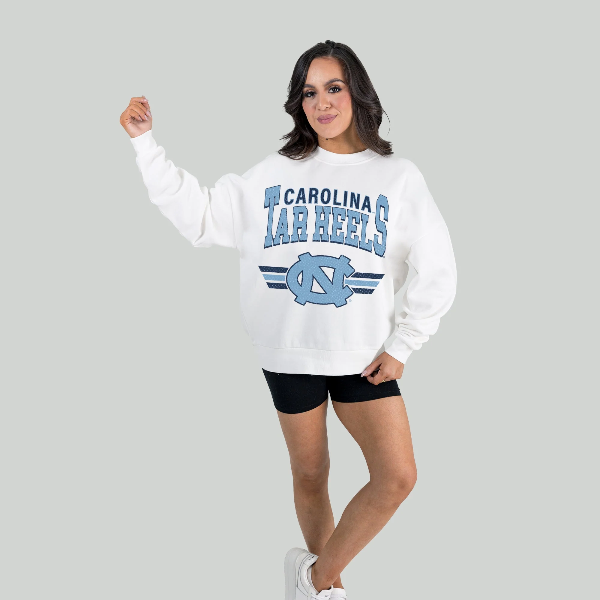 NORTH CAROLINA TAR HEELS SWIFT STRIKE PREMIUM FLEECE DROP SHOULDER CREWNECK PULLOVER - Image 4