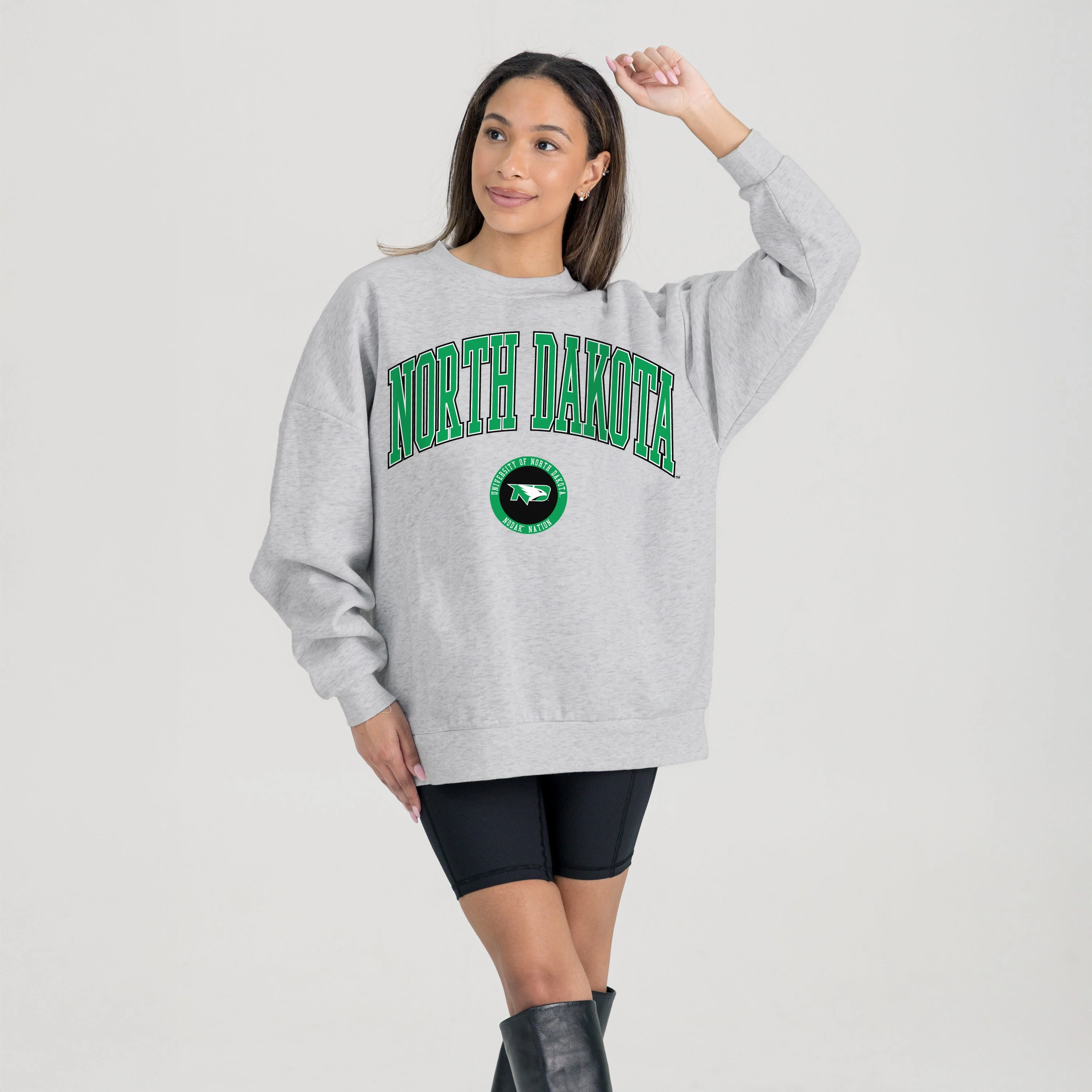 NORTH DAKOTA FIGHTING HAWKS TRADITION REFINED PREMIUM FLEECE CREWNECK PULLOVER - Image 6