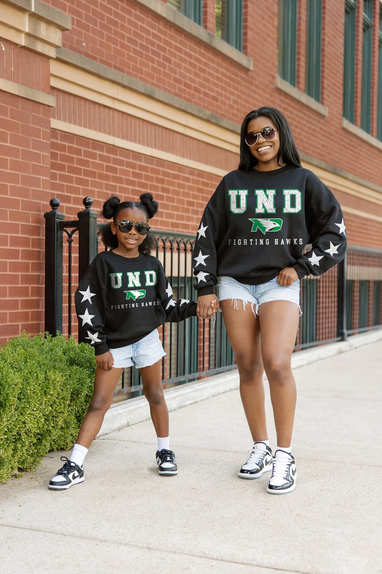 NORTH DAKOTA FIGHTING HAWKS VELOCITY STAR EMBELLISHED CREW SWEATSHIRT - Image 4