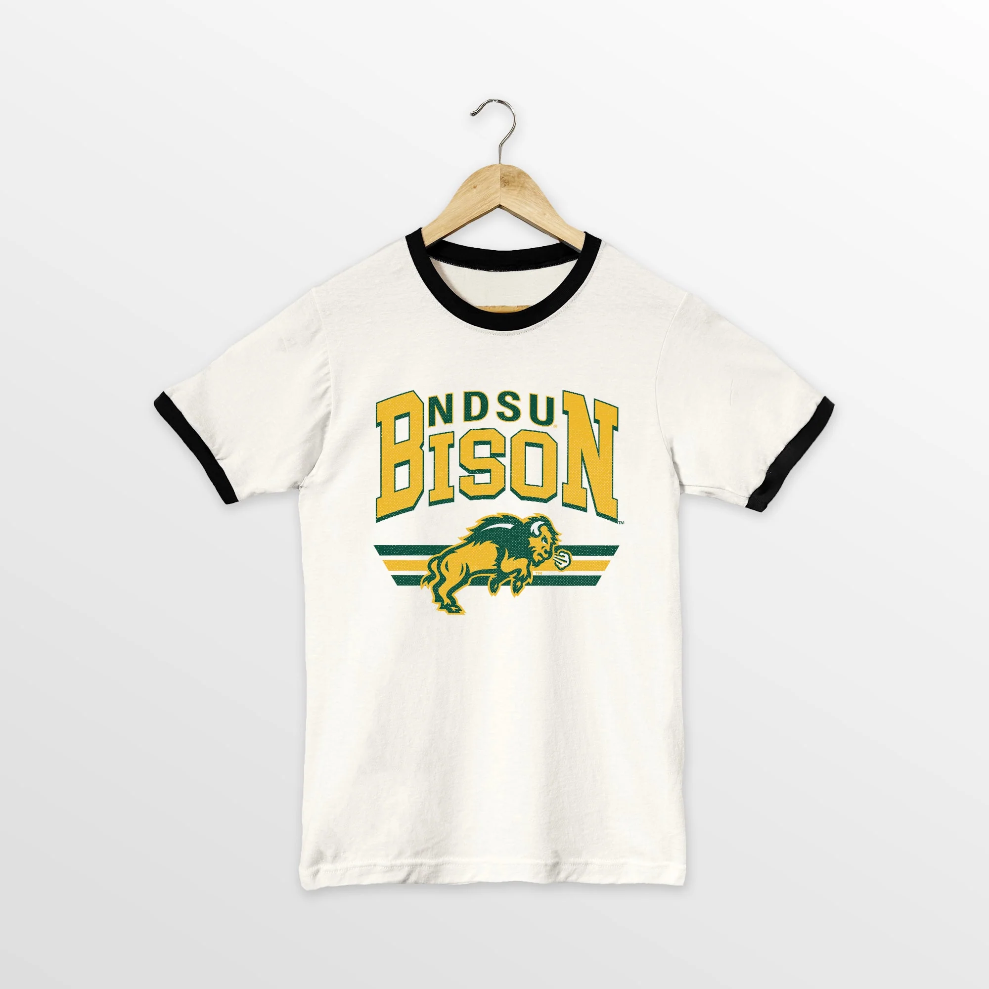 NORTH DAKOTA STATE BISON SWIFT STRIKE VINTAGE RINGER TEE
