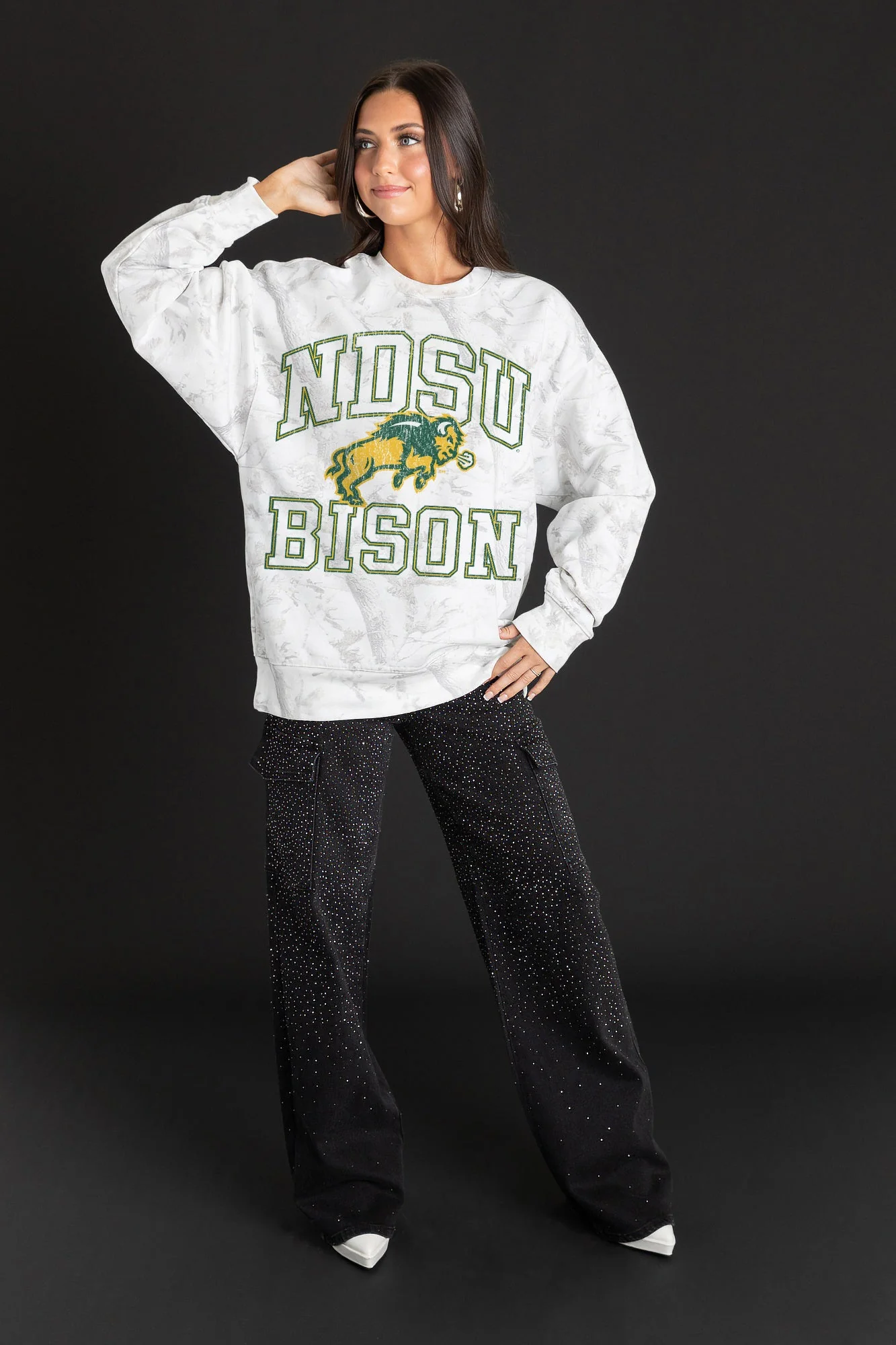 NORTH DAKOTA STATE BISON WHITEOUT PREMIUM DROP SHOULDER CAMO PULLOVER - Image 3