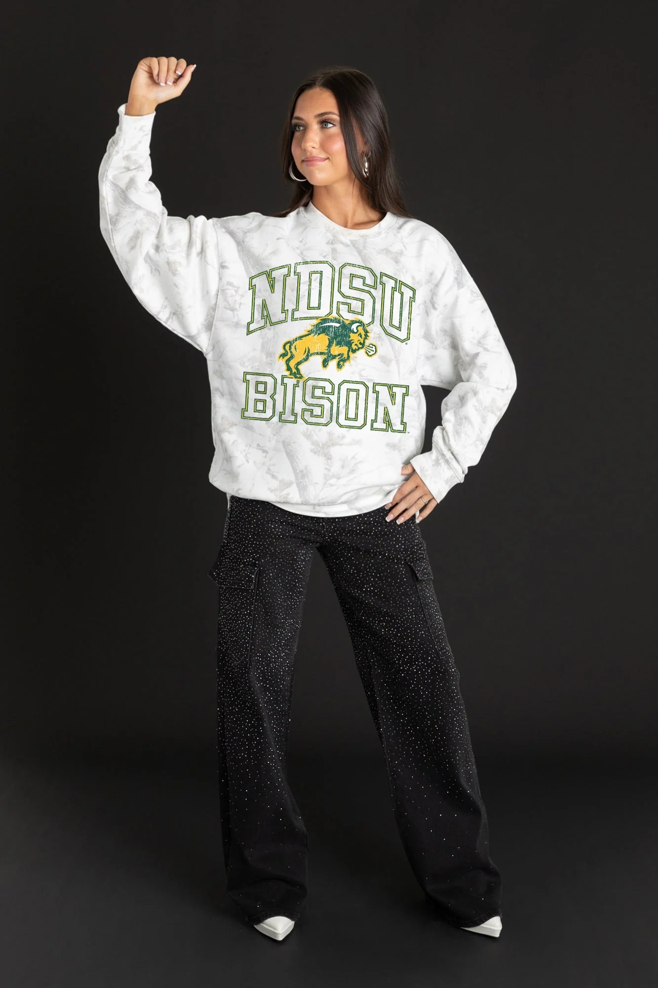 NORTH DAKOTA STATE BISON WHITEOUT PREMIUM DROP SHOULDER CAMO PULLOVER - Image 4