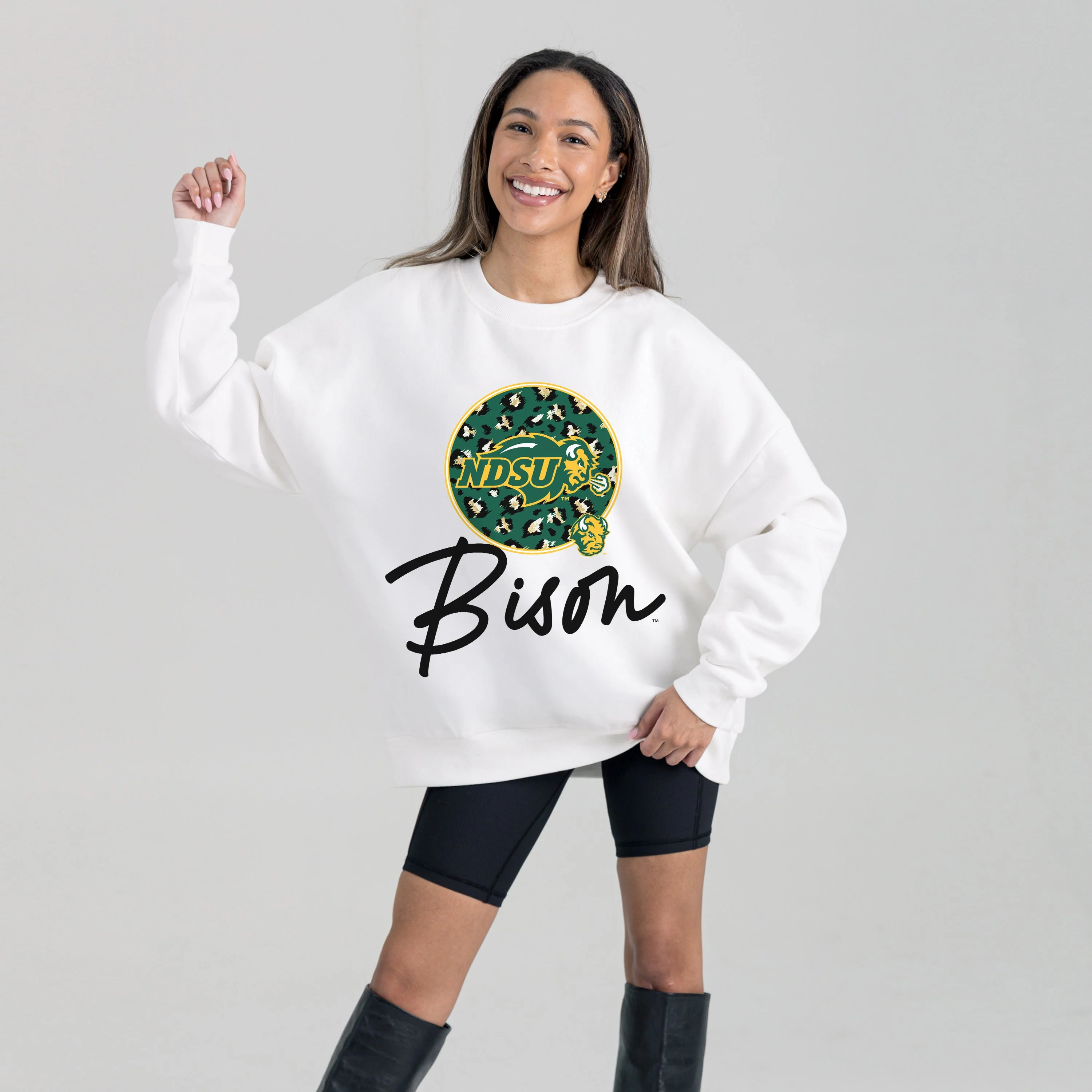 NORTH DAKOTA STATE BISON WILD BREAKTHROUGH PREMIUM FLEECE CREWNECK PULLOVER - Image 5