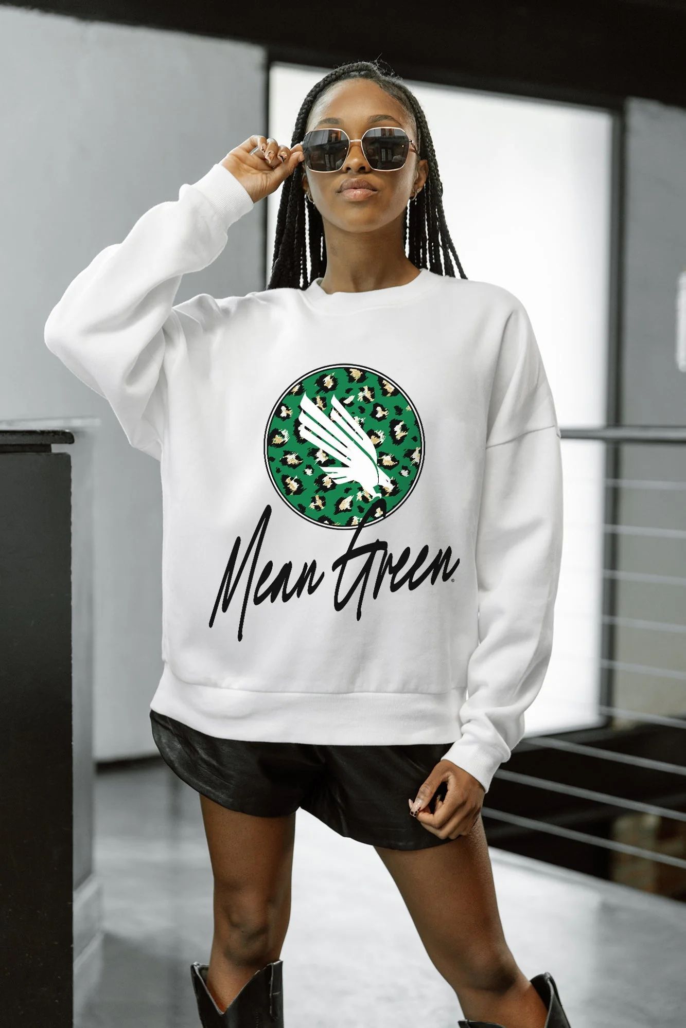NORTH TEXAS MEAN GREEN WILD BREAKTHROUGH PREMIUM FLEECE CREWNECK PULLOVER - Image 4