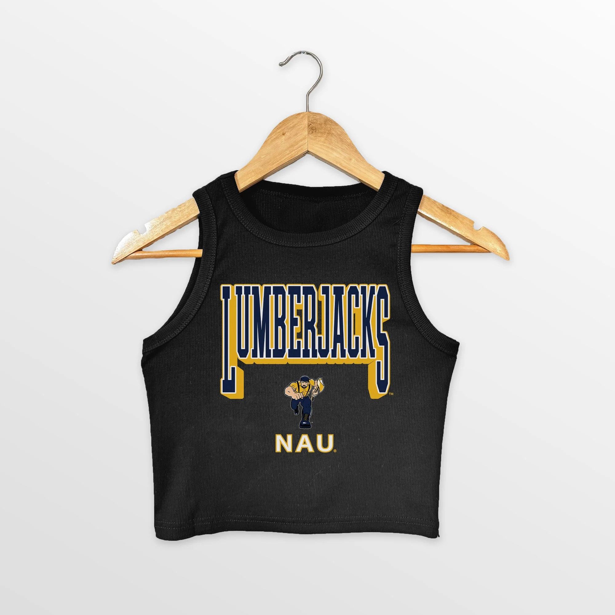 NORTHERN ARIZONA LUMBERJACKS PURE VICTORY ESSENTIAL RIBBED CROP TANK
