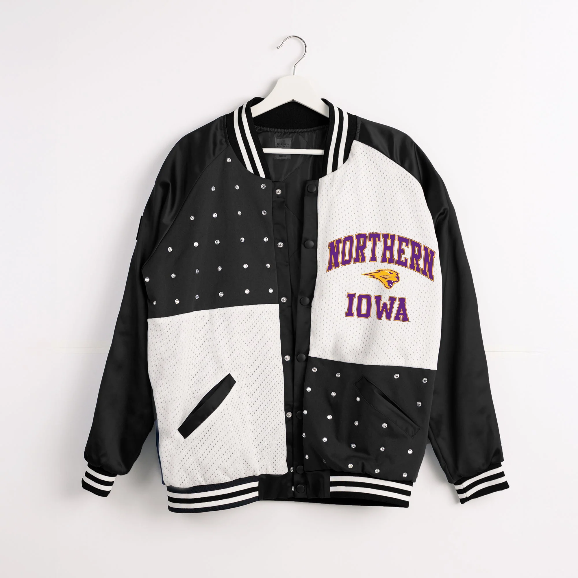 NORTHERN IOWA PANTHERS REFINED RIVALRY THROWBACK VARSITY BOMBER JACKET - Image 8