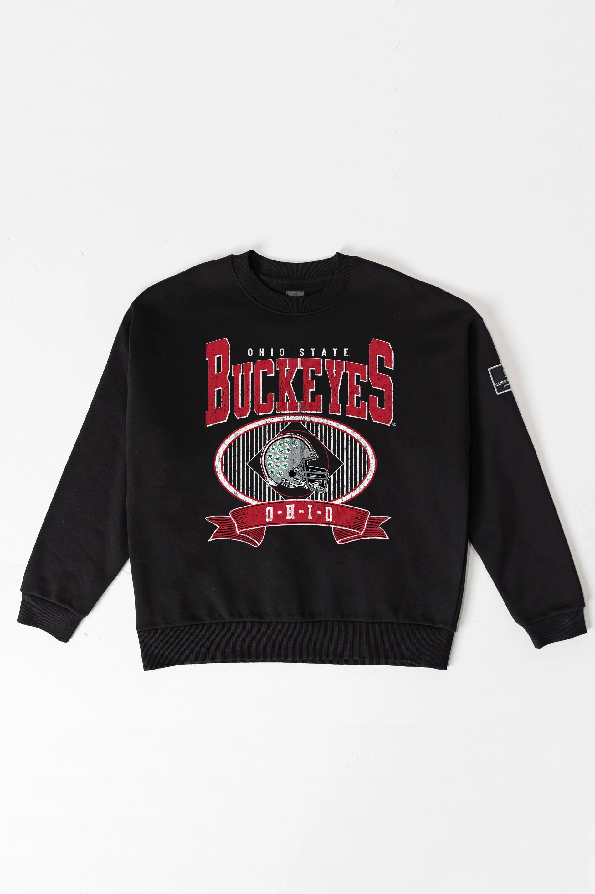 OHIO STATE BUCKEYES BOLD CHEERS BLACK LABEL PREMIUM FLEECE CREW SWEATSHIRT - Image 8
