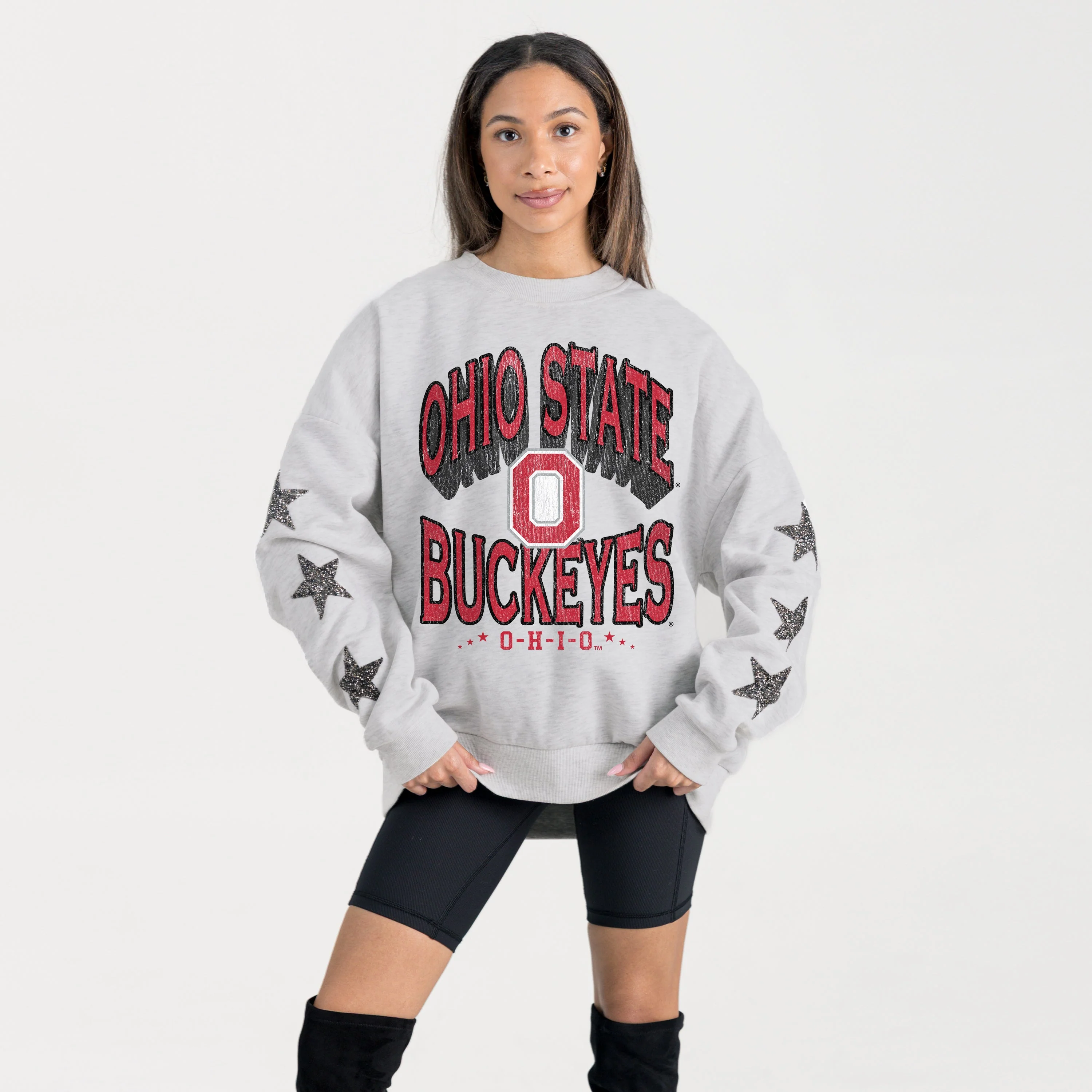OHIO STATE BUCKEYES RESILIENCE STAR EMBELLISHED CREW SWEATSHIRT - Image 5