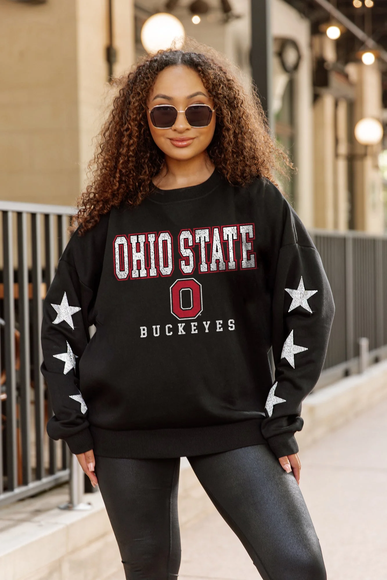 OHIO STATE BUCKEYES VELOCITY STAR EMBELLISHED CREW SWEATSHIRT - Image 2