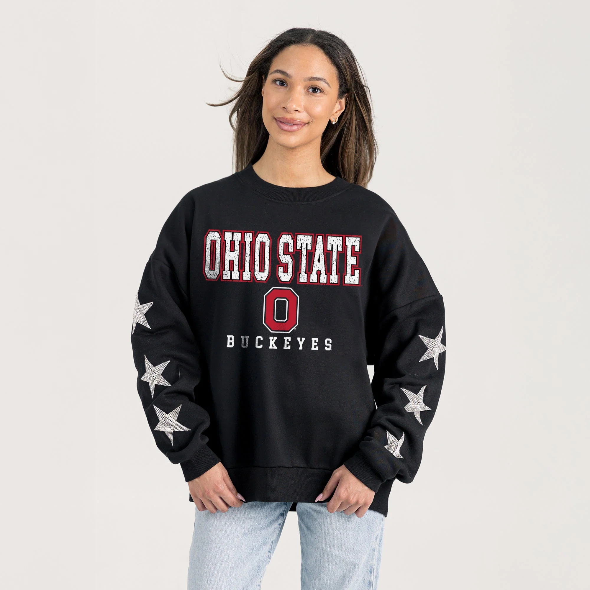 OHIO STATE BUCKEYES VELOCITY STAR EMBELLISHED CREW SWEATSHIRT - Image 5