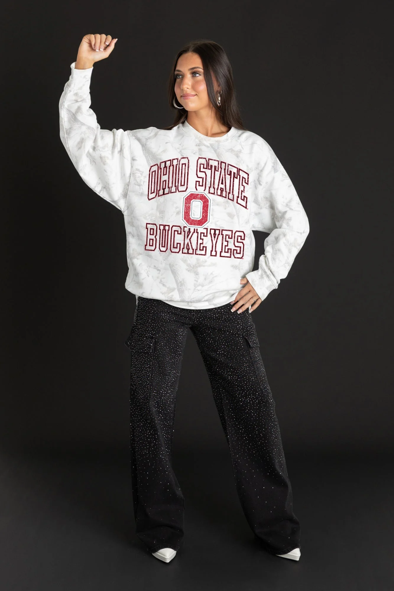 OHIO STATE BUCKEYES WHITEOUT PREMIUM DROP SHOULDER CAMO PULLOVER - Image 4