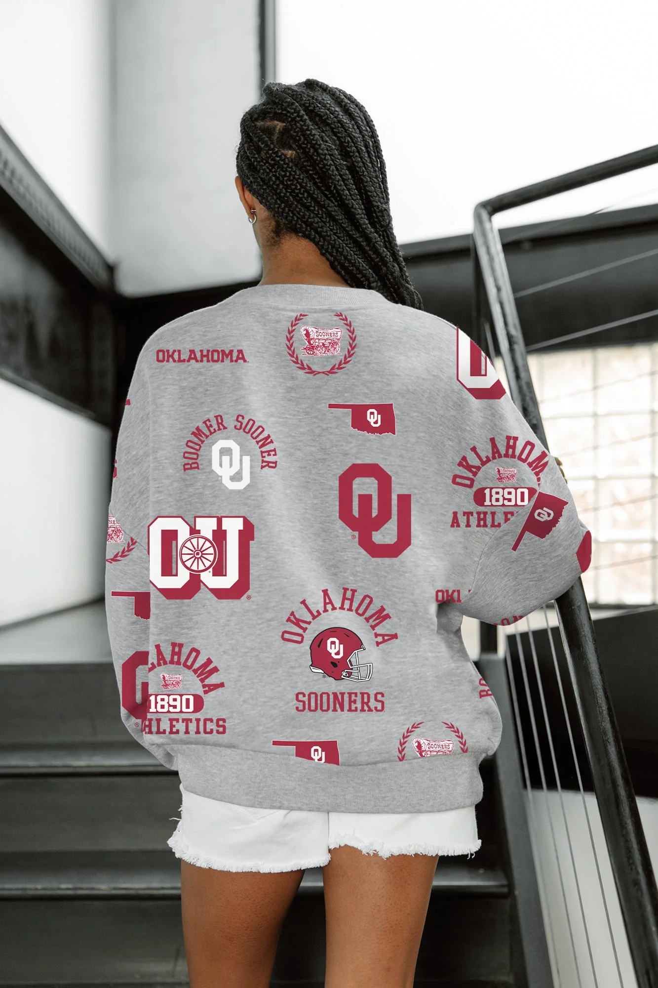 OKLAHOMA SOONERS ALWAYS ON REPEAT PREMIUM FLEECE CREW SWEATSHIRT - Image 3