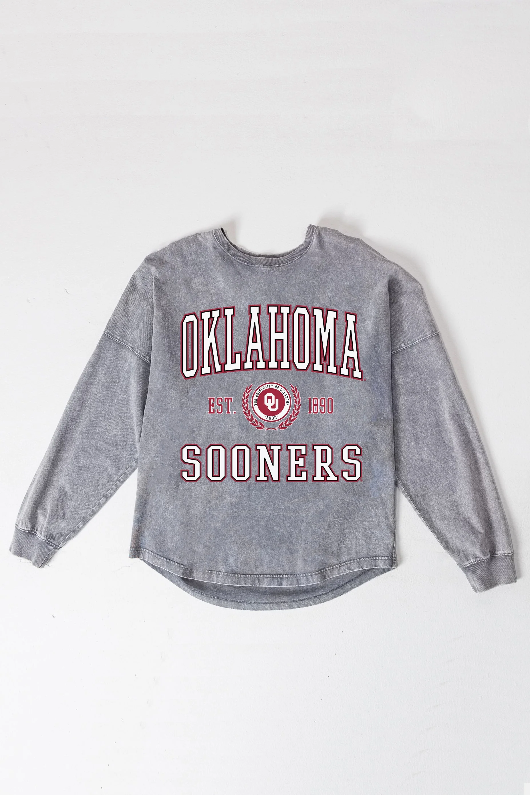 OKLAHOMA SOONERS FINAL SCORE FADED WASH PULLOVER - Image 8
