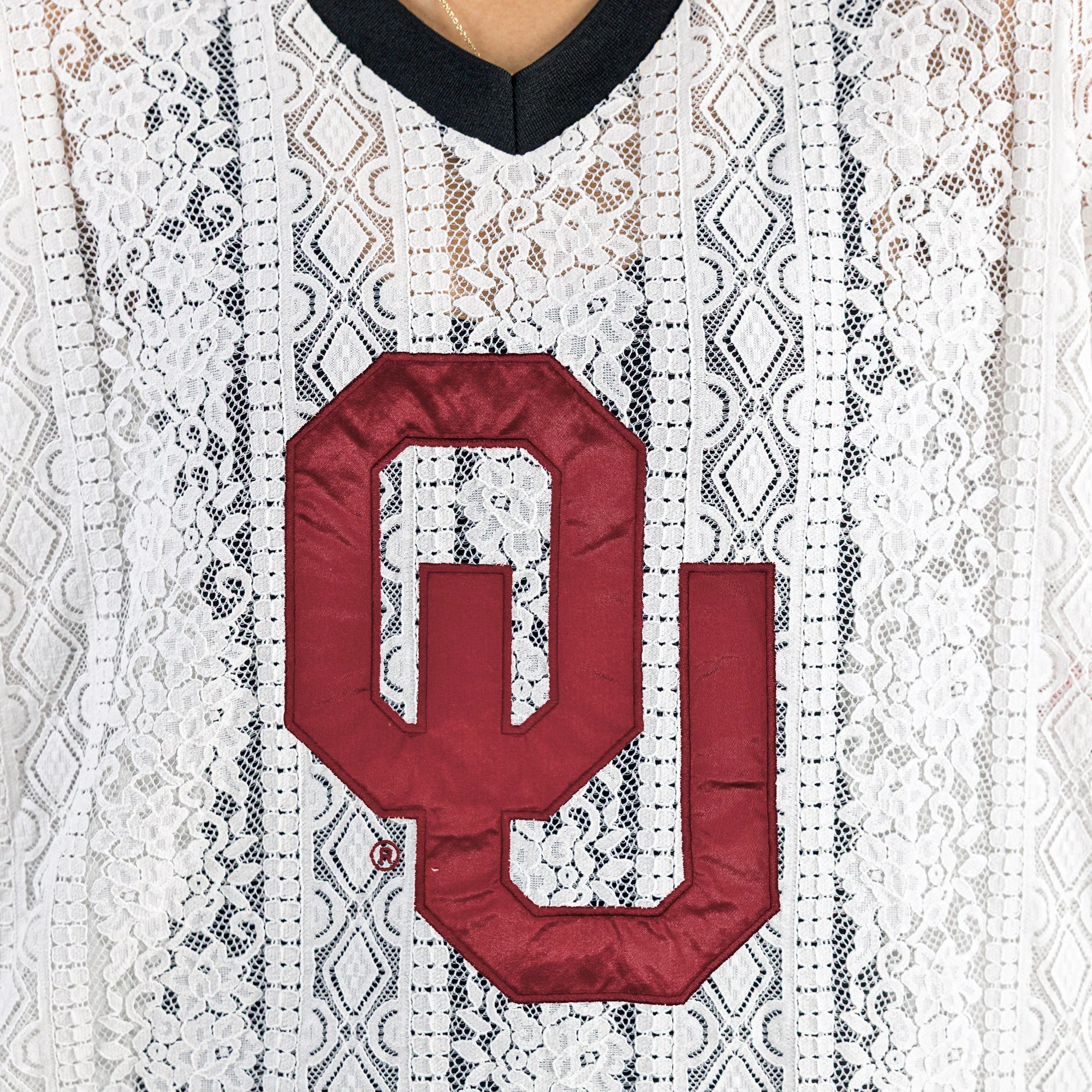 OKLAHOMA SOONERS HIGH NOTE LACE FASHION JERSEY - Image 10