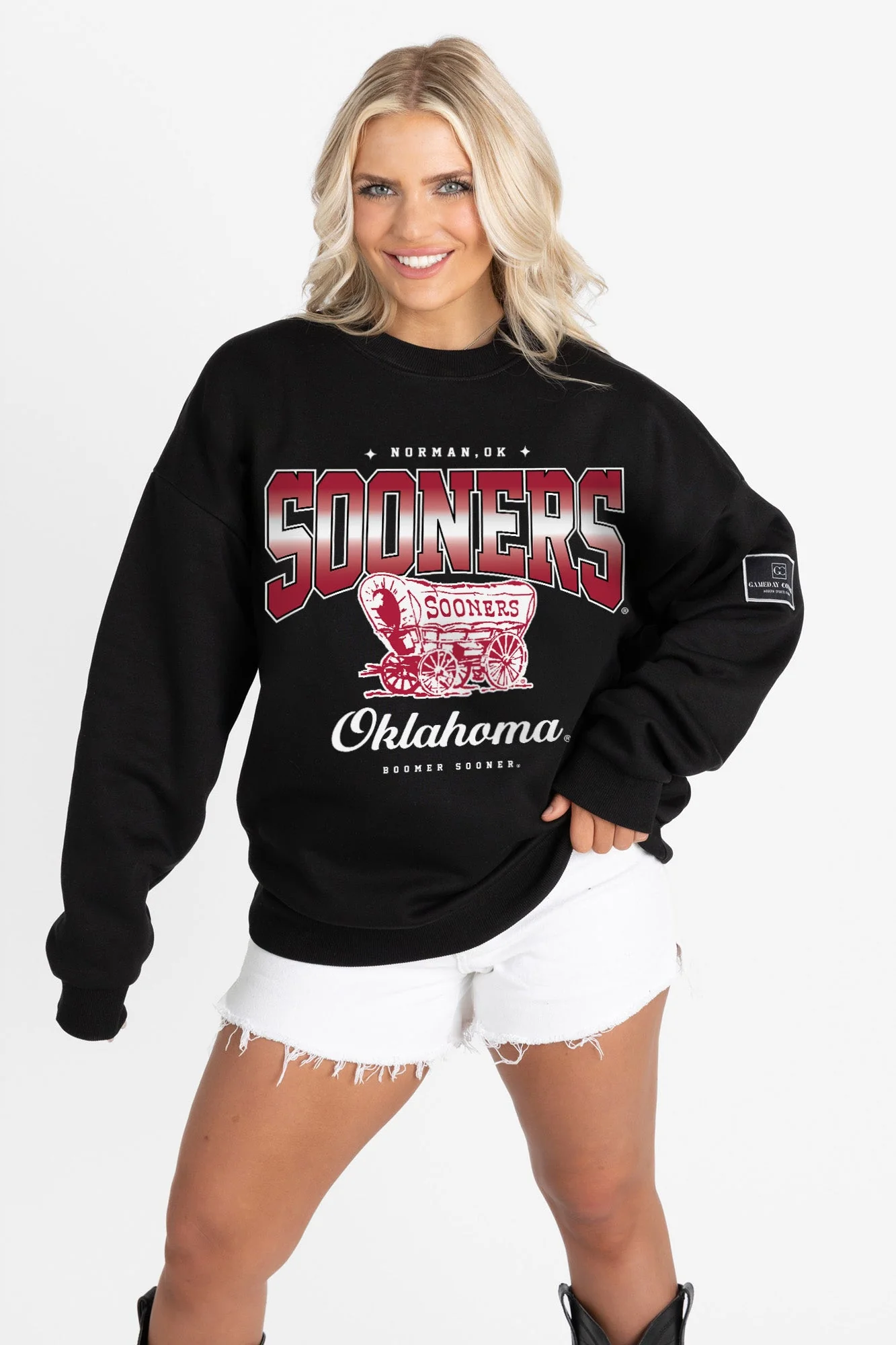 OKLAHOMA SOONERS POWERHOUSE PLAY BLACK LABEL PREMIUM FLEECE CREW SWEATSHIRT - Image 6