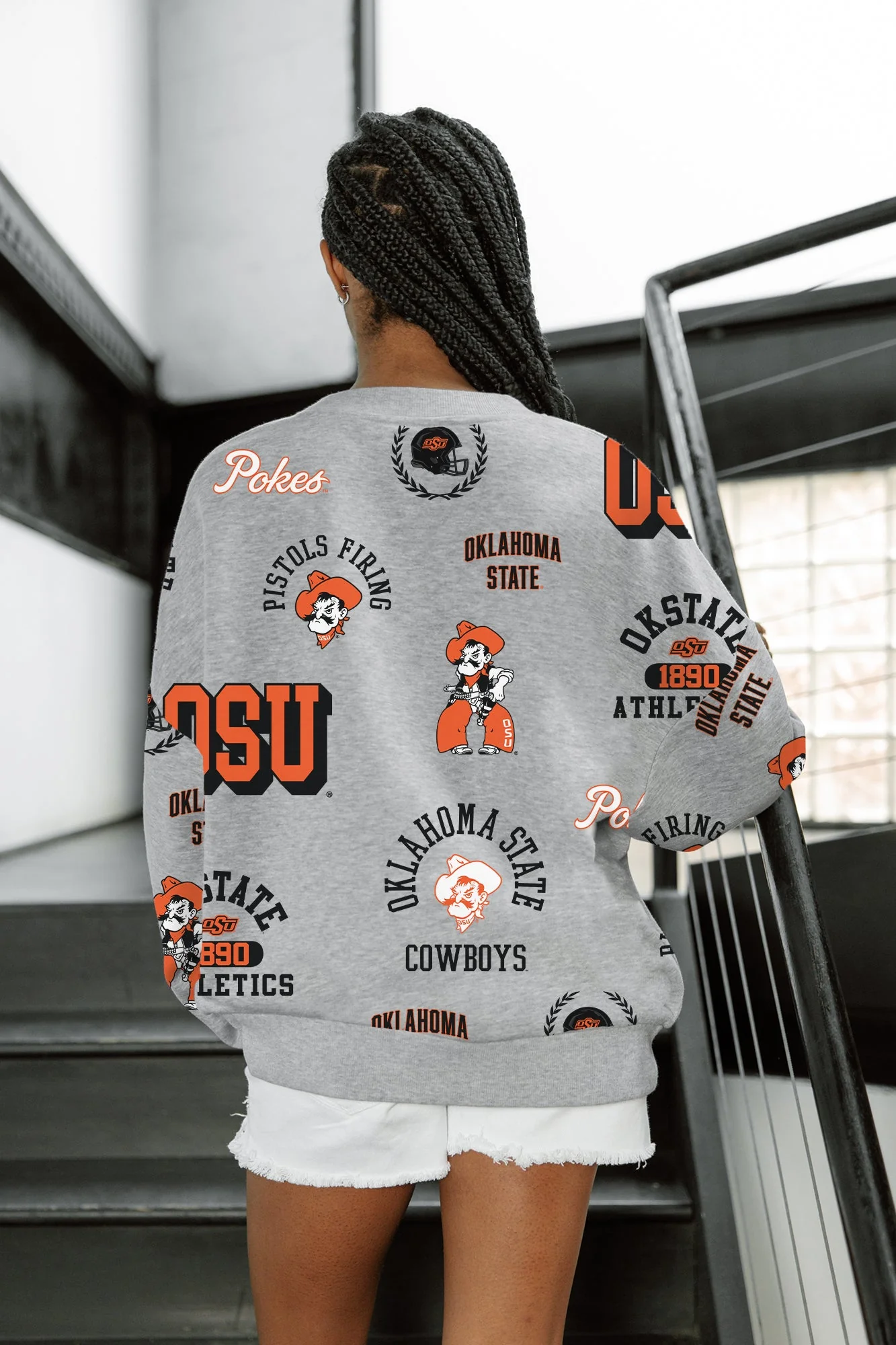 OKLAHOMA STATE COWBOYS ALWAYS ON REPEAT PREMIUM FLEECE CREW SWEATSHIRT - Image 3