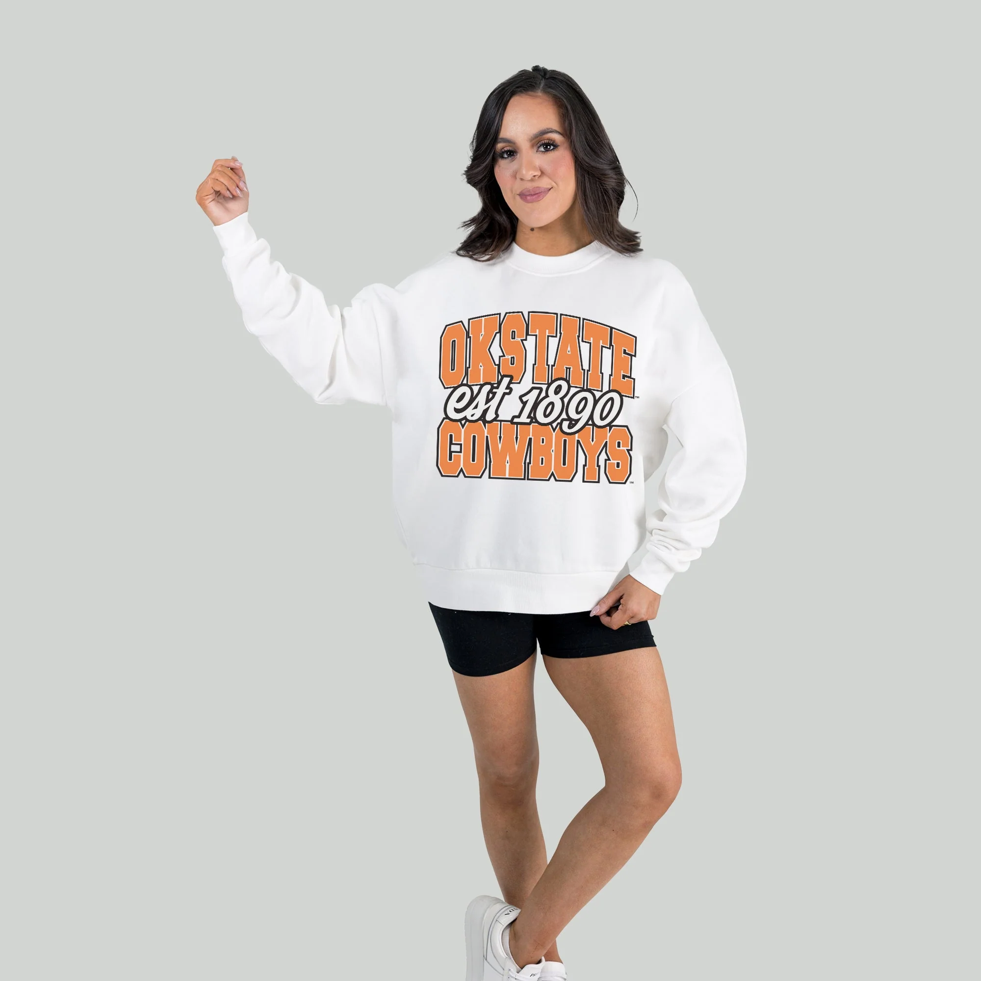 OKLAHOMA STATE COWBOYS FADED FORMATION PREMIUM FLEECE DROP SHOULDER CREWNECK PULLOVER - Image 4