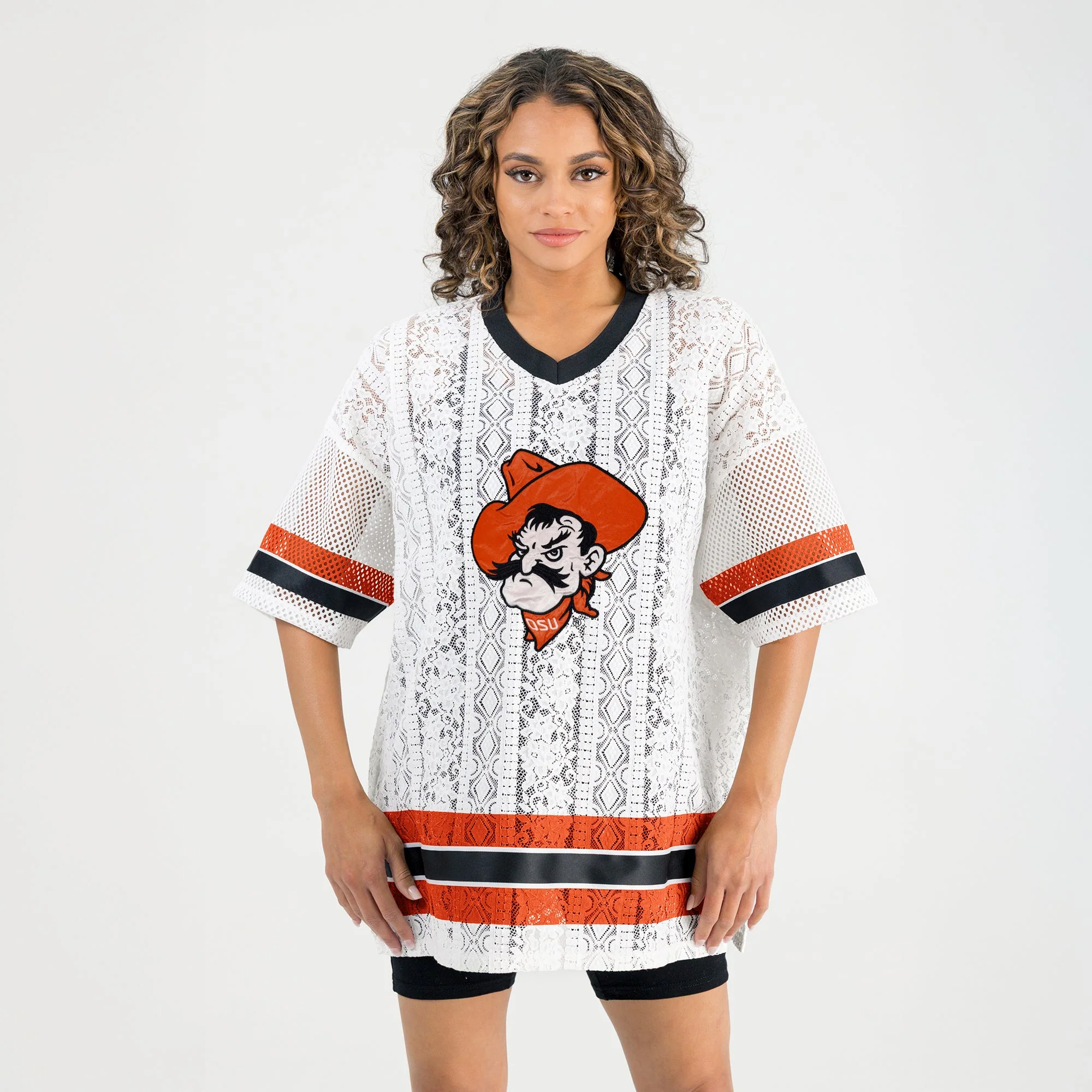 OKLAHOMA STATE COWBOYS HIGH NOTE LACE FASHION JERSEY - Image 4
