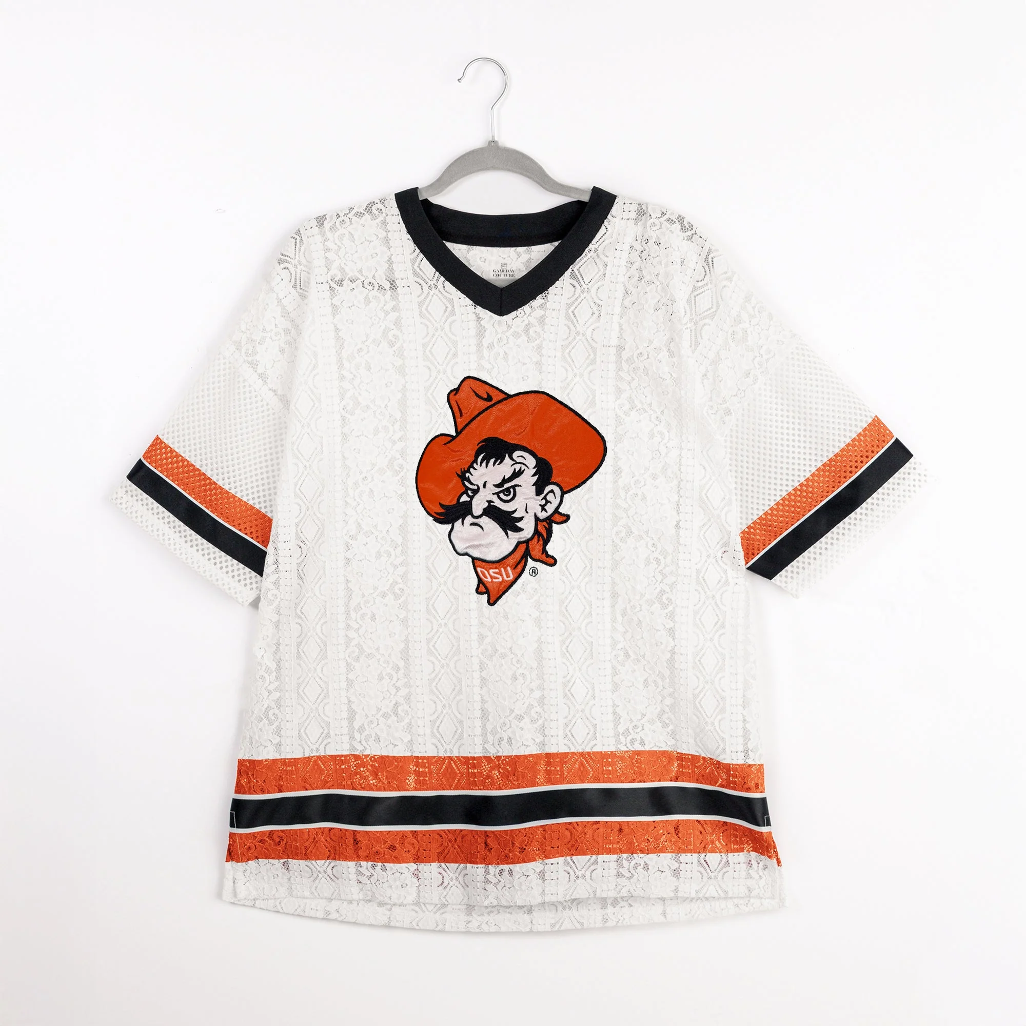 OKLAHOMA STATE COWBOYS HIGH NOTE LACE FASHION JERSEY - Image 9
