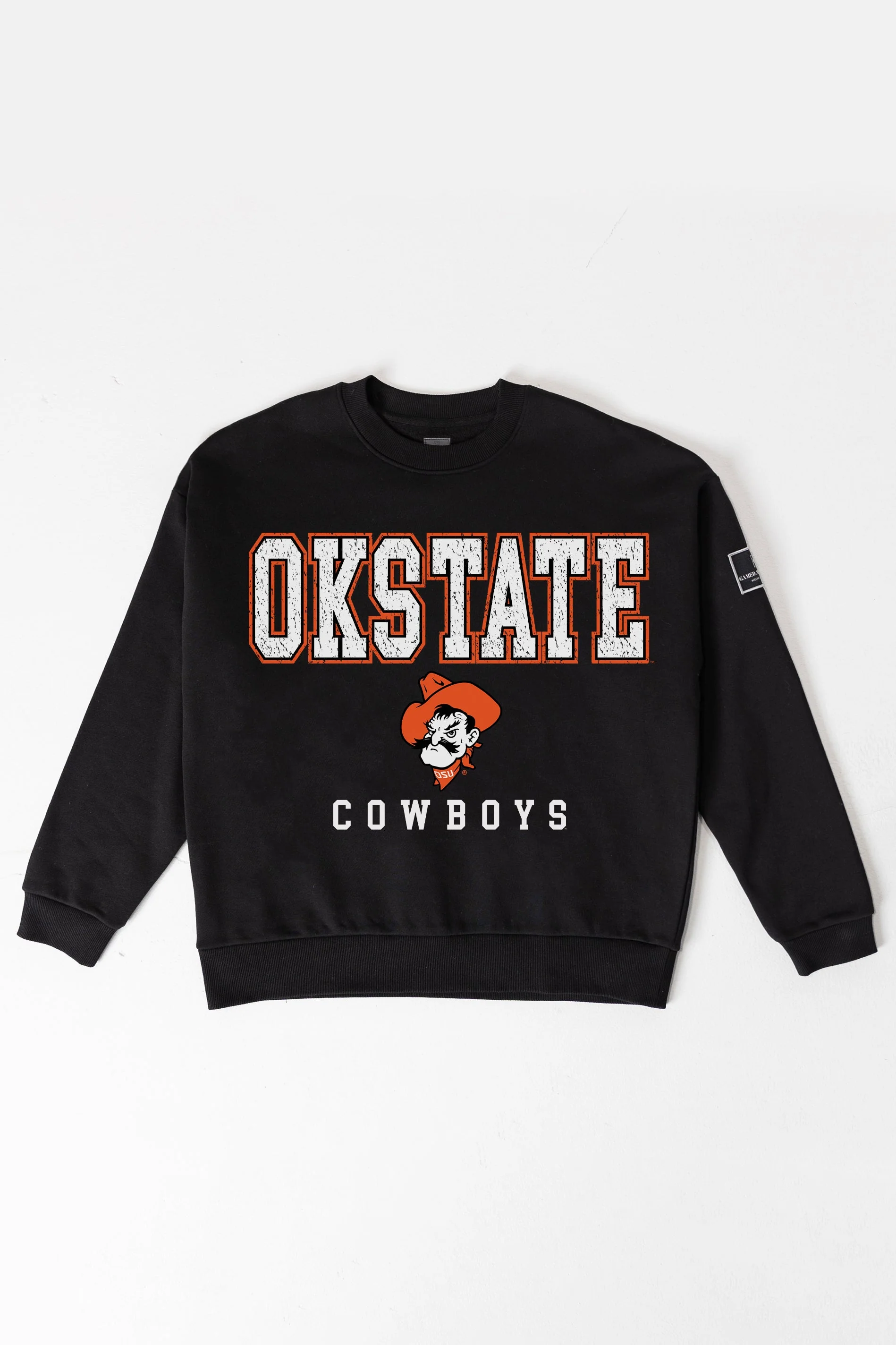OKLAHOMA STATE COWBOYS LEVEL UP BLACK LABEL PREMIUM FLEECE CREW SWEATSHIRT - Image 8