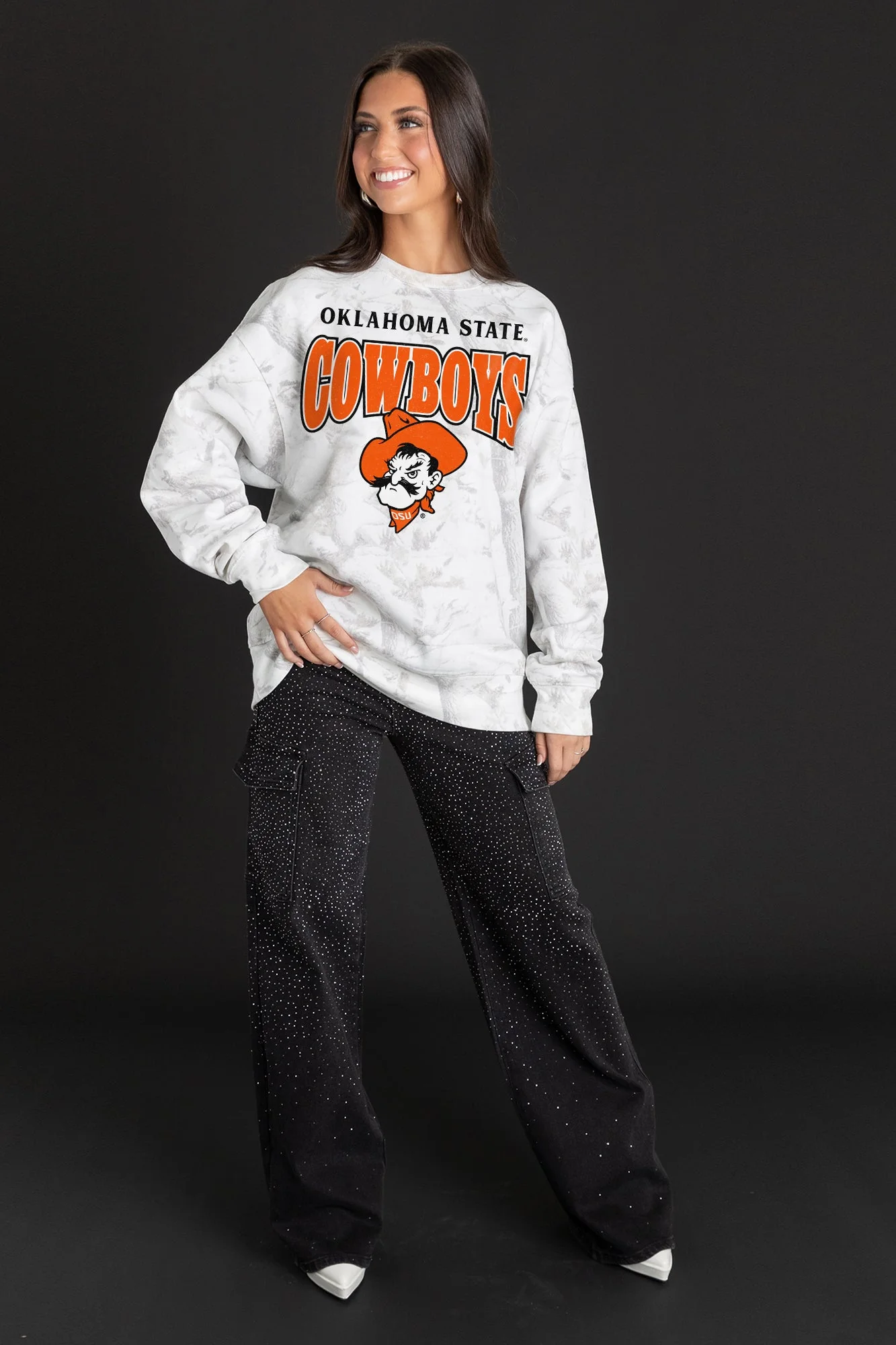 OKLAHOMA STATE COWBOYS RALLY READY PREMIUM DROP SHOULDER CAMO PULLOVER - Image 4