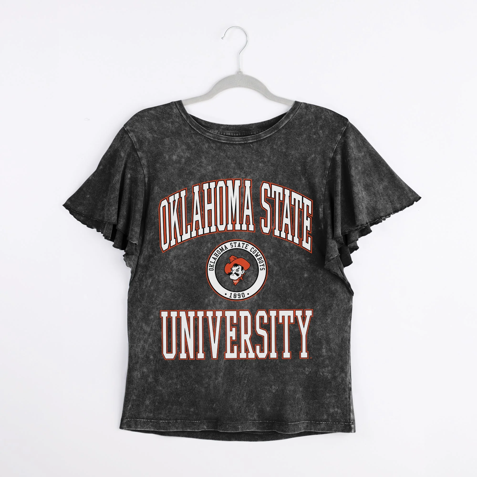 OKLAHOMA STATE COWBOYS VICTORY MODE FLUTTER SLEEVE TEE IN BLACK - Image 8