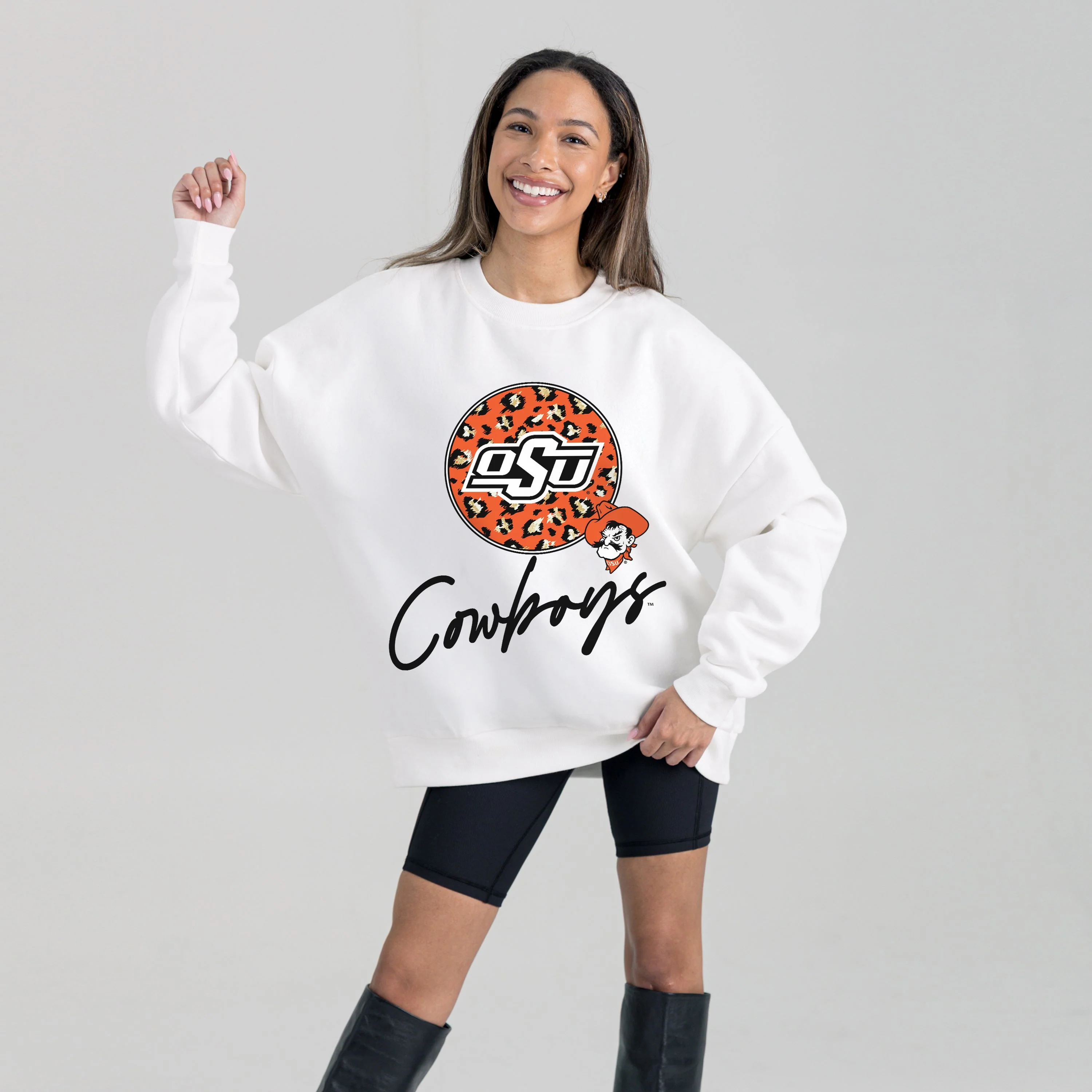 OKLAHOMA STATE COWBOYS WILD BREAKTHROUGH PREMIUM FLEECE CREWNECK PULLOVER - Image 5