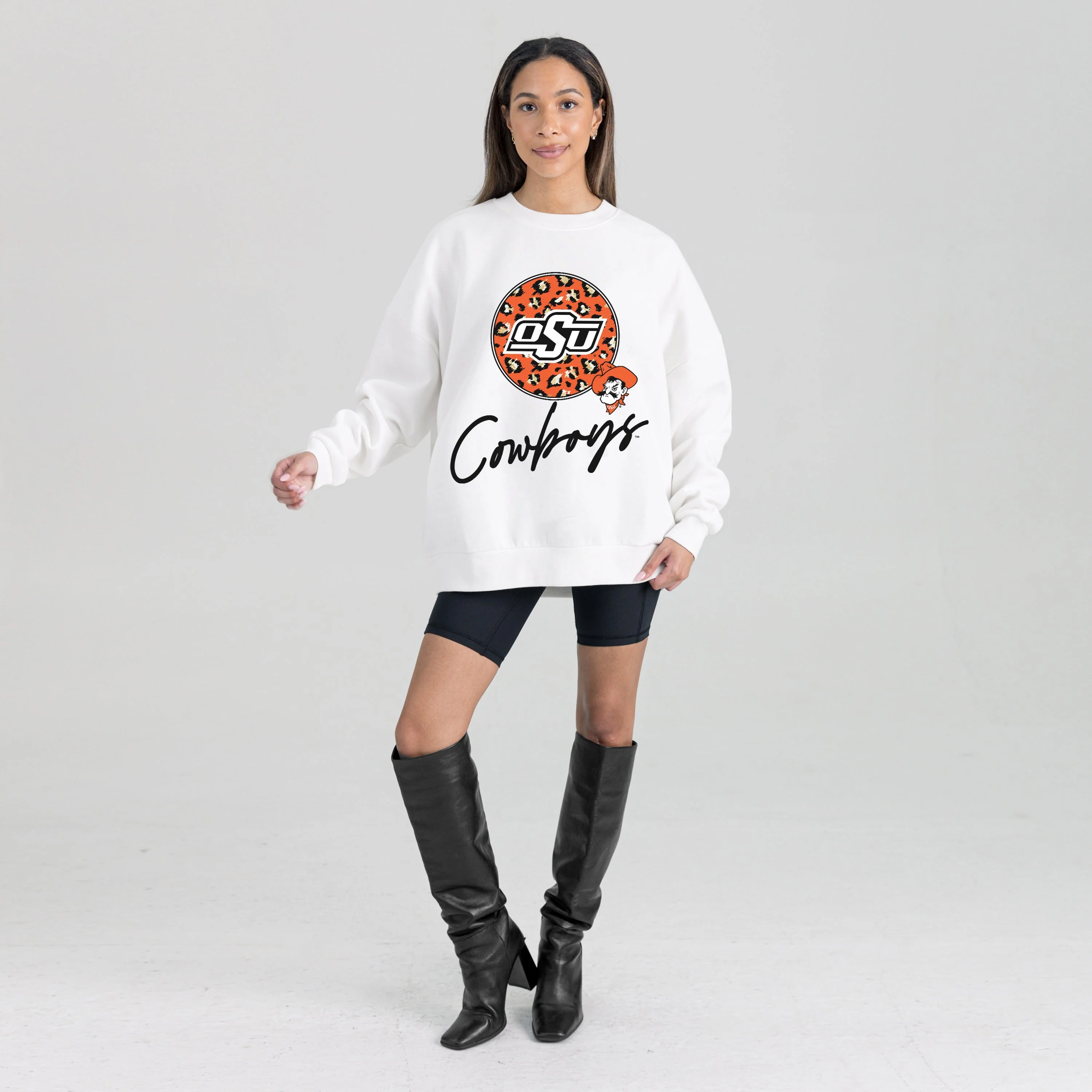 OKLAHOMA STATE COWBOYS WILD BREAKTHROUGH PREMIUM FLEECE CREWNECK PULLOVER - Image 6