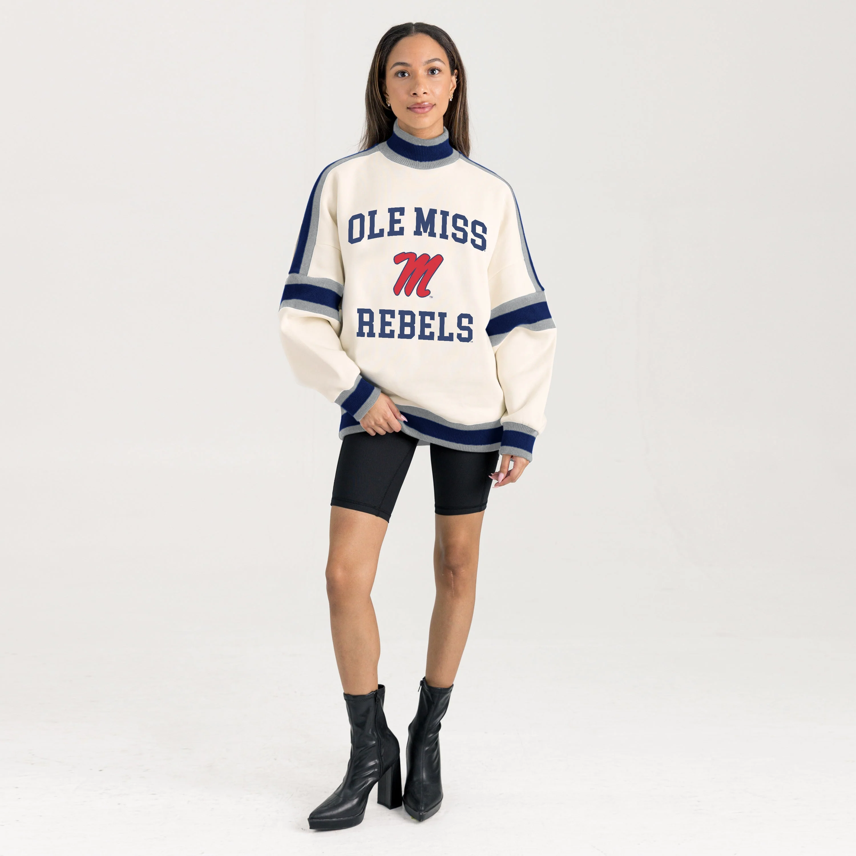 OLE MISS REBELS VIVID MOTION COLORBLOCK TURTLENECK PULLOVER - Image 7