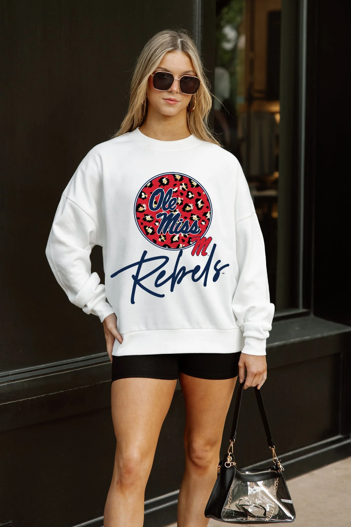 OLE MISS REBELS WILD BREAKTHROUGH PREMIUM FLEECE CREWNECK PULLOVER