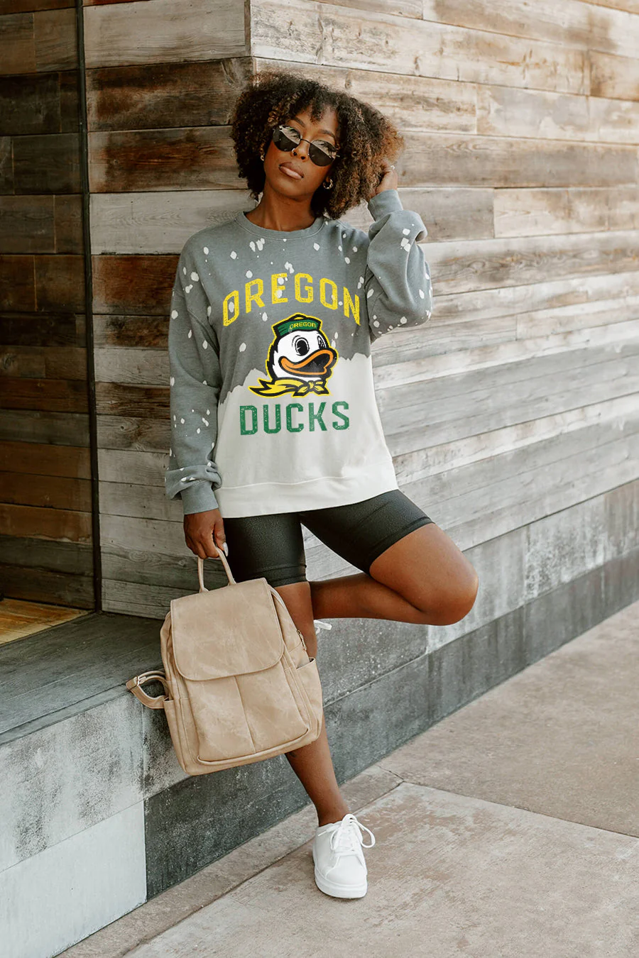 OREGON DUCKS Upcycle And Vintage Faded Wash Pullover - Image 2