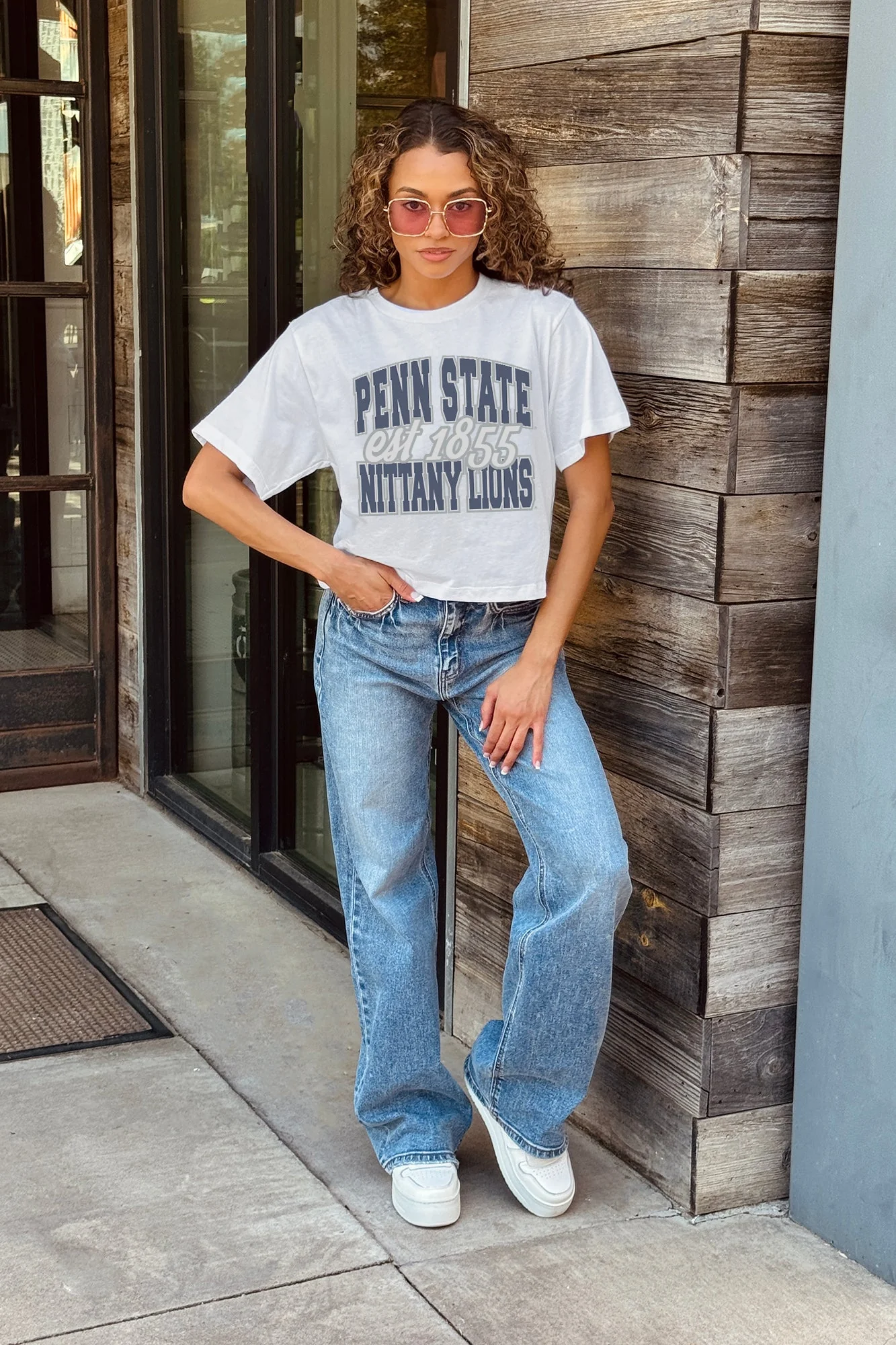 PENN STATE NITTANY LIONS DEEP ROOTS BOXY FIT WOMEN'S CROPPED TEE - Image 2