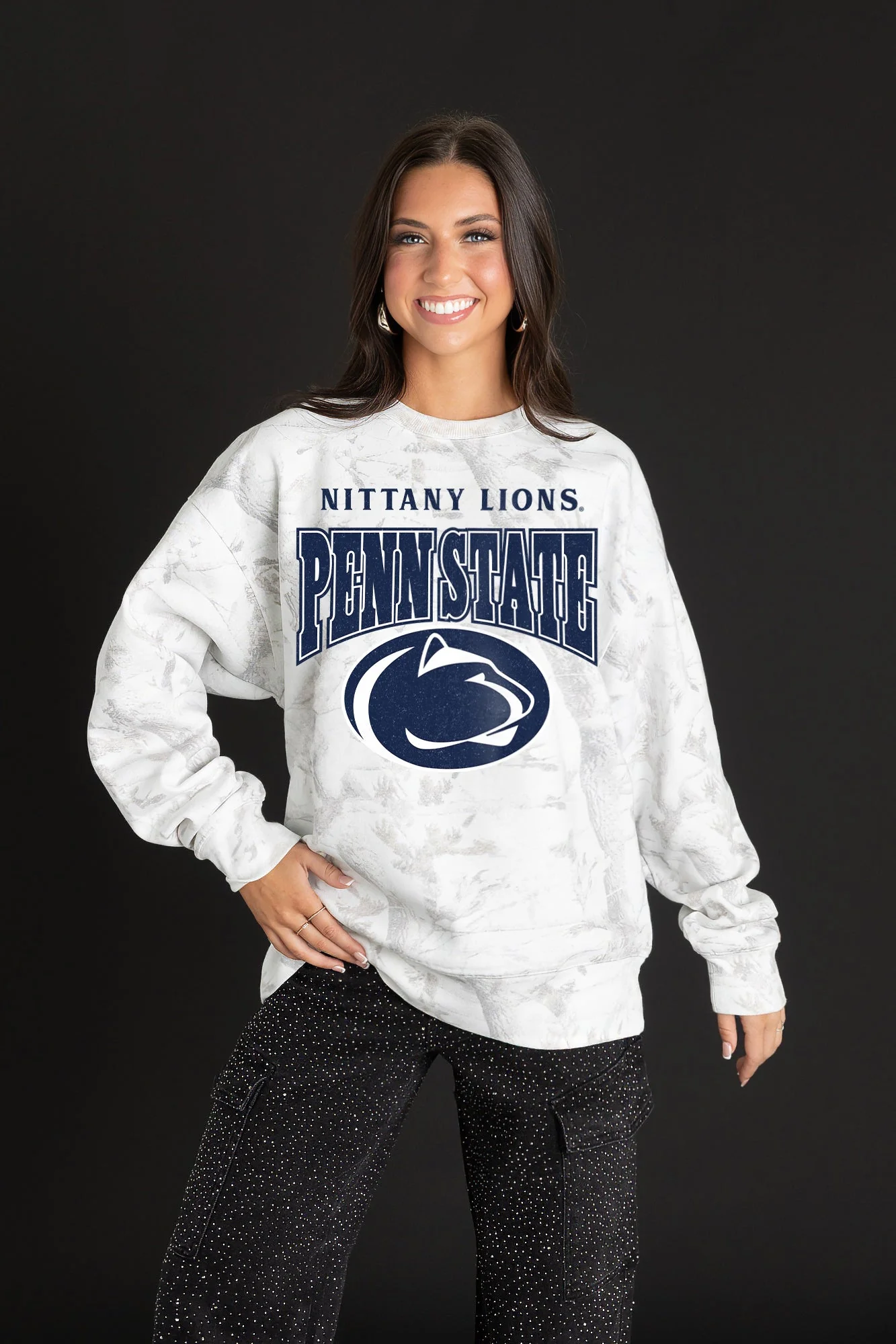 PENN STATE NITTANY LIONS RALLY READY PREMIUM DROP SHOULDER CAMO PULLOVER