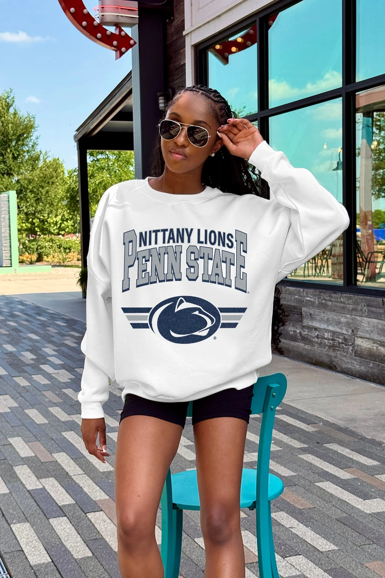 PENN STATE NITTANY LIONS SWIFT STRIKE PREMIUM FLEECE DROP SHOULDER CREWNECK PULLOVER - Image 2