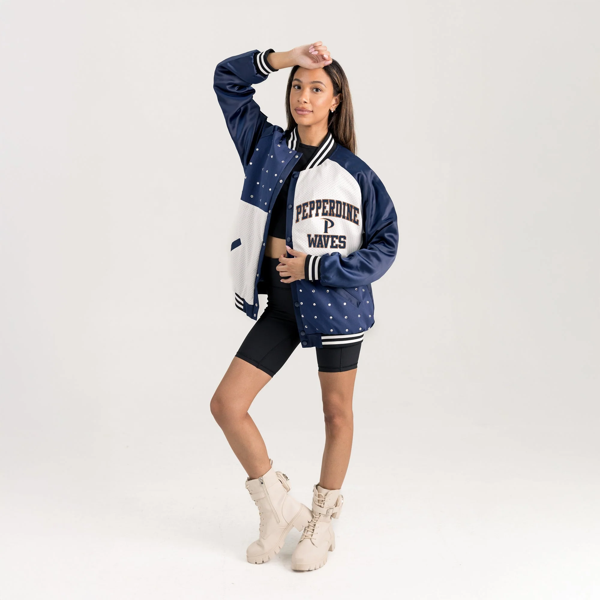 PEPPERDINE WAVES REFINED RIVALRY THROWBACK VARSITY BOMBER JACKET - Image 5