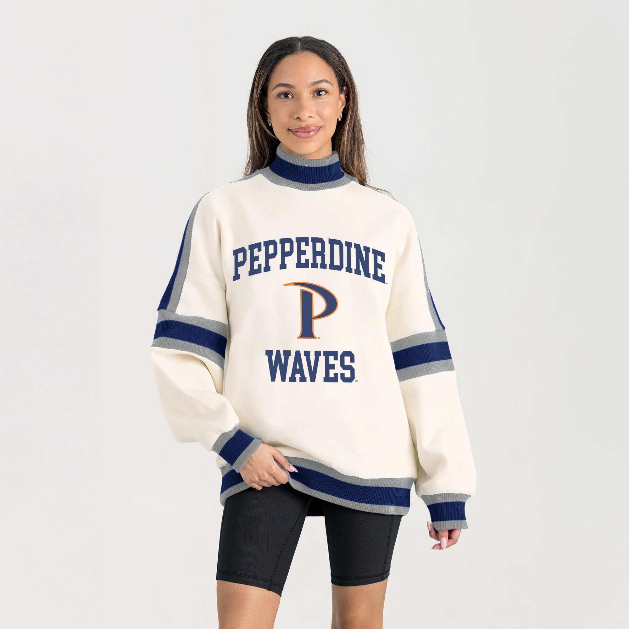 PEPPERDINE WAVES VIVID MOTION COLORBLOCK TURTLENECK PULLOVER - Image 5